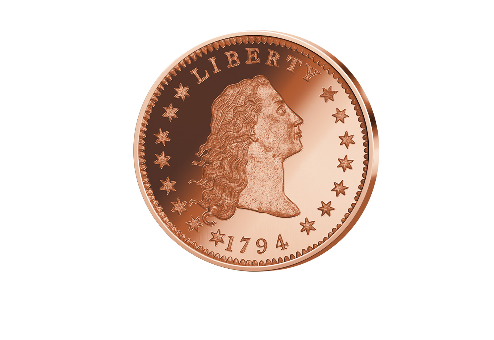 1 oz Kupferausgabe Flowing Hair 1794