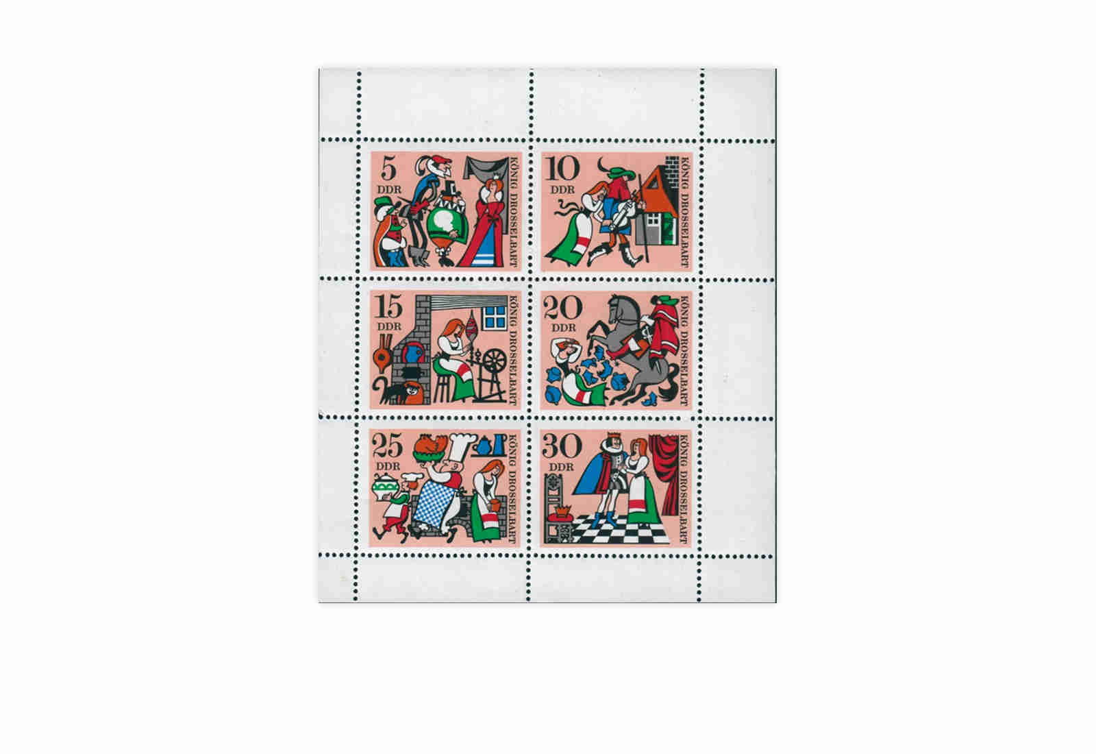 Briefmarken DDR Märchen König Drosselbart 1967 Michel-Nr. 1323-1328 postfrisch