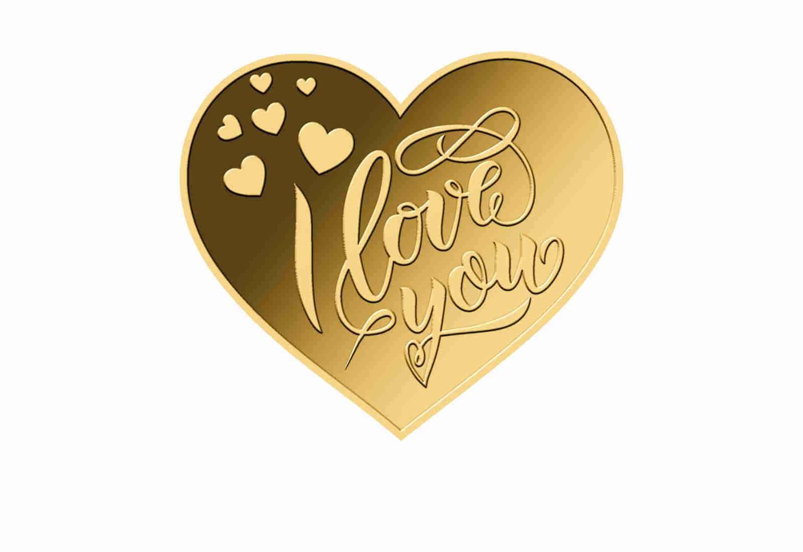 Goldmünze Motiv "I Love You" 999/1000 Gold Geschenk
