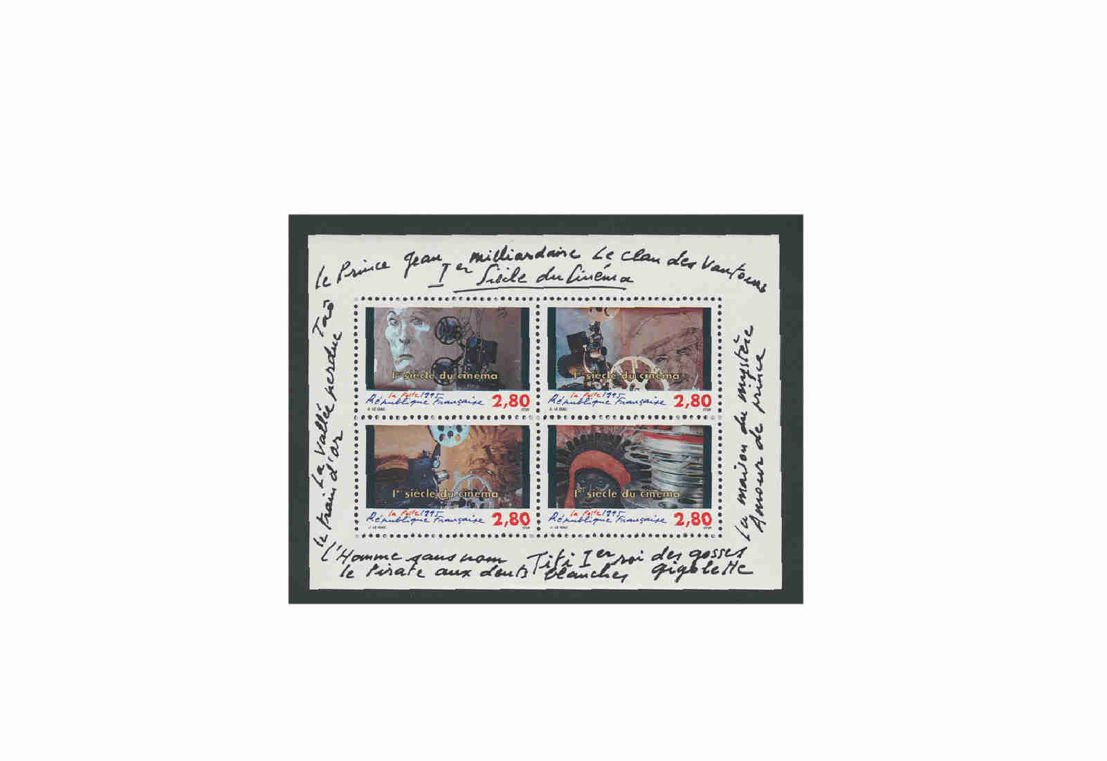 Briefmarken Frankreich 100 Jahre Kino 1995 Block 15 postfrisch
