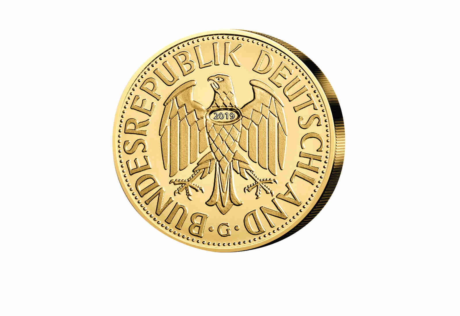 Gigantenprägung Die wertvollste Münze der BRD 1 DM 1955 G mit 24 Karat Goldauflage