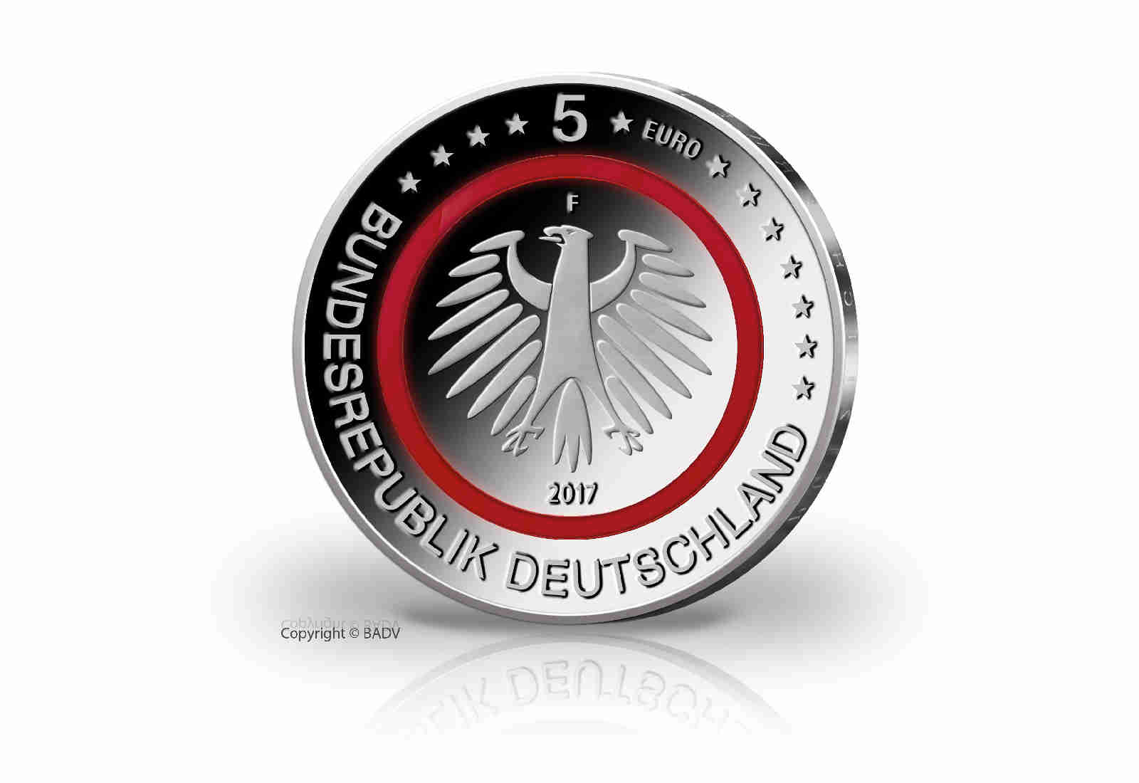 5 Euro 2017 Deutschland Tropische Zone mit Farbapplikation