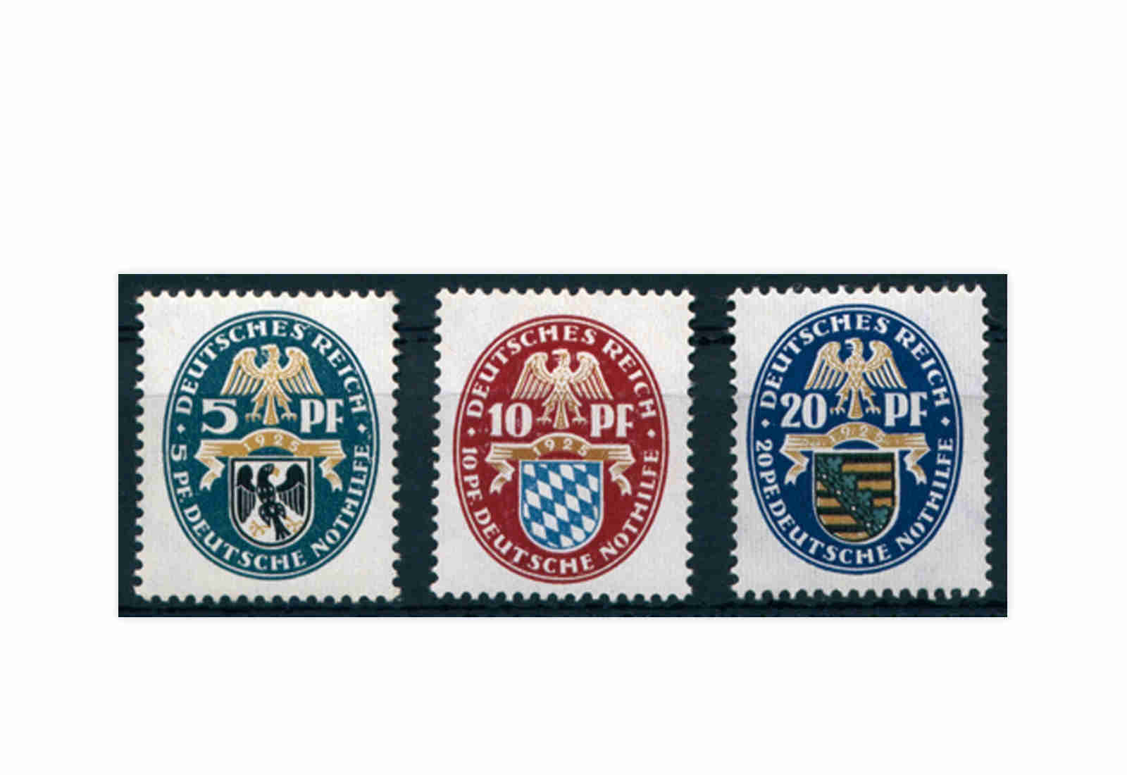 Briefmarken Deutsches Reich Einzelausgabe 1925 Michel-Nr. 375/377 postfrisch