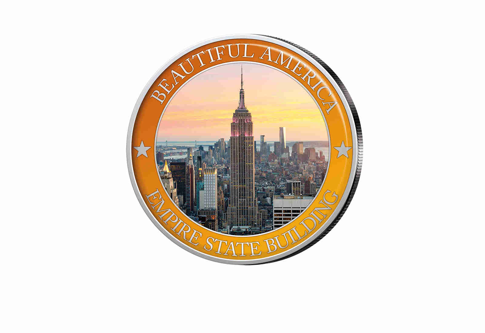 1/2 Dollar USA Empire State Building - Serie Beautiful America mit Farbapplikation