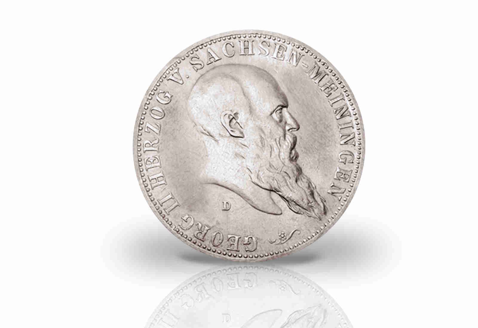 2 Mark 1901 Deutsches Kaiserreich Sachsen-Meiningen Herzog Georg II. Jaeger-Nr. 149