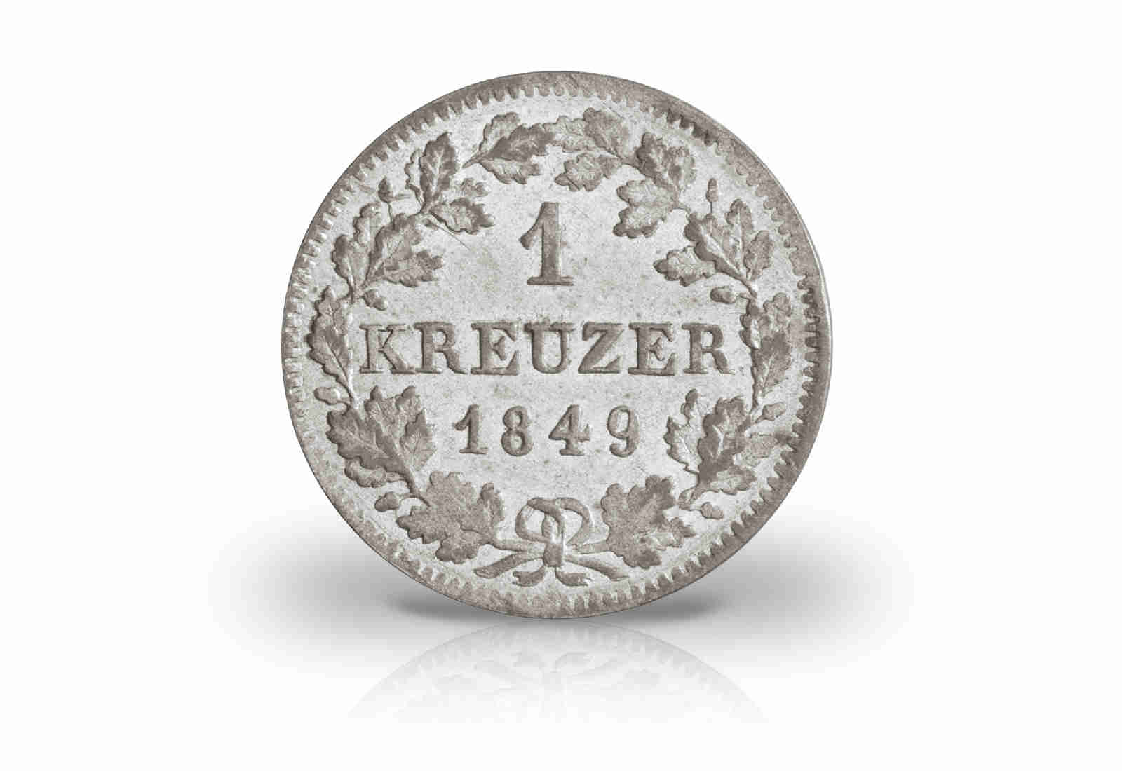 1 Kreuzer 1849-1864 Bayern Maximilian II. Motiv Wappen AKS 155, 156
