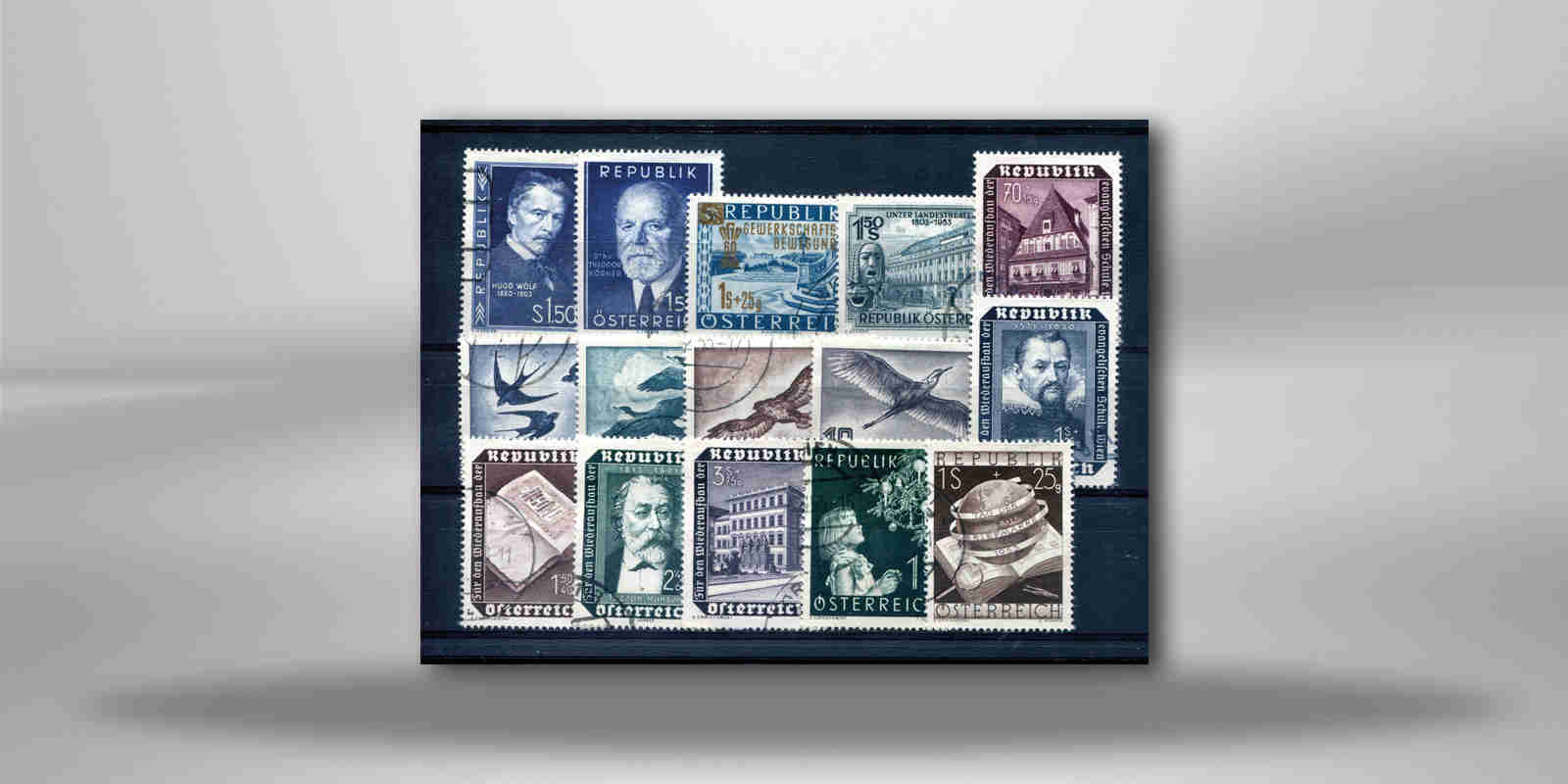 Österreich Mi.Nr. 981/995 Jahrgang 1953 gestempelt 15 Briefmarken