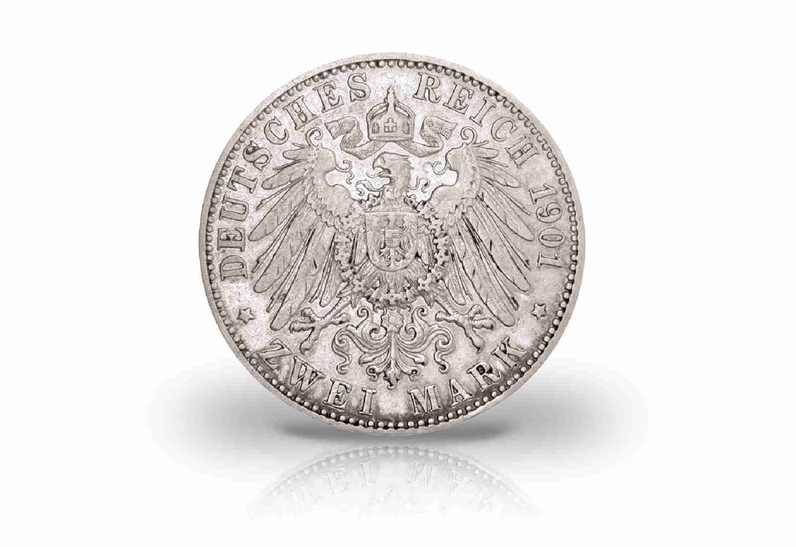 2 Mark 1901 Deutsches Kaiserreich Sachsen-Altenburg Herzog Ernst Jaeger-Nr. 142