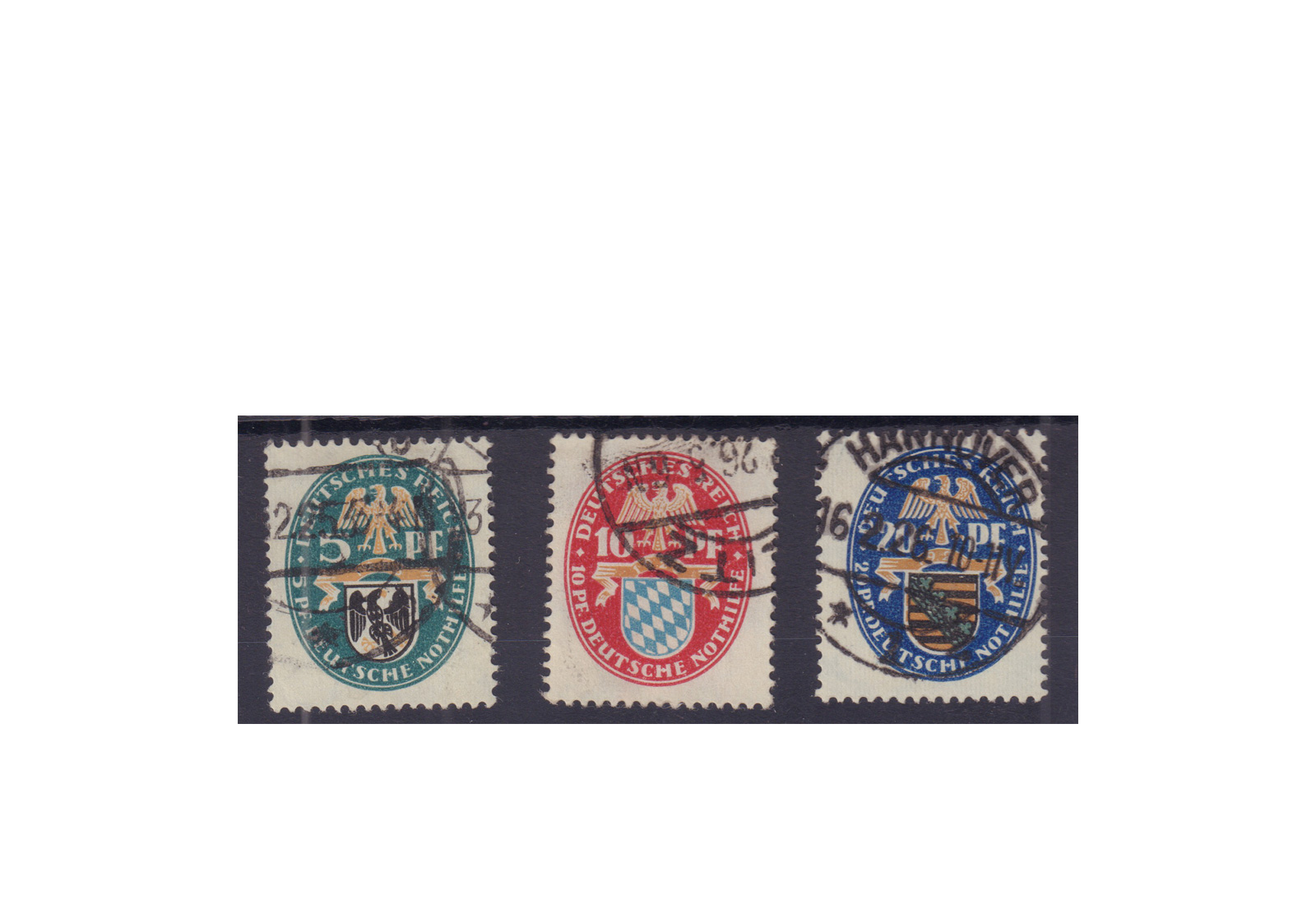 Briefmarken Deutsches Reich 1925 Michel-Nr. 375/377 gestempelt