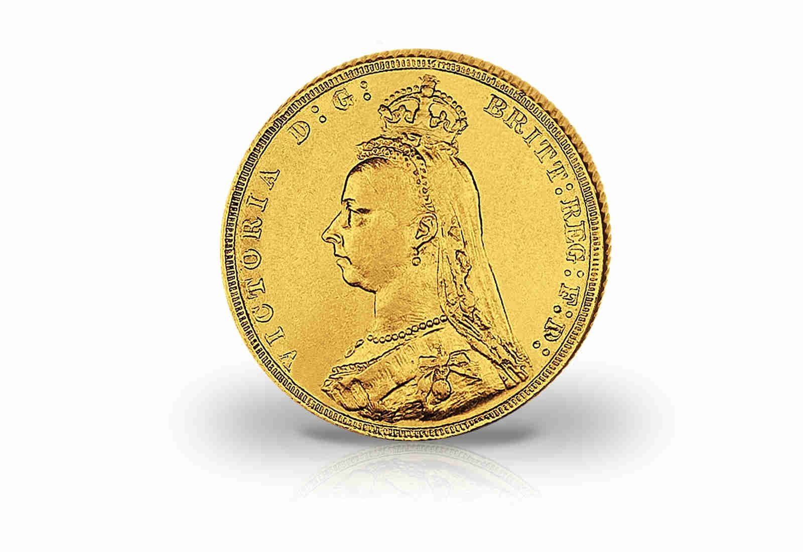 1 Sovereign Goldmünze 1887-1892 Großbritannien Victoria mit Krone