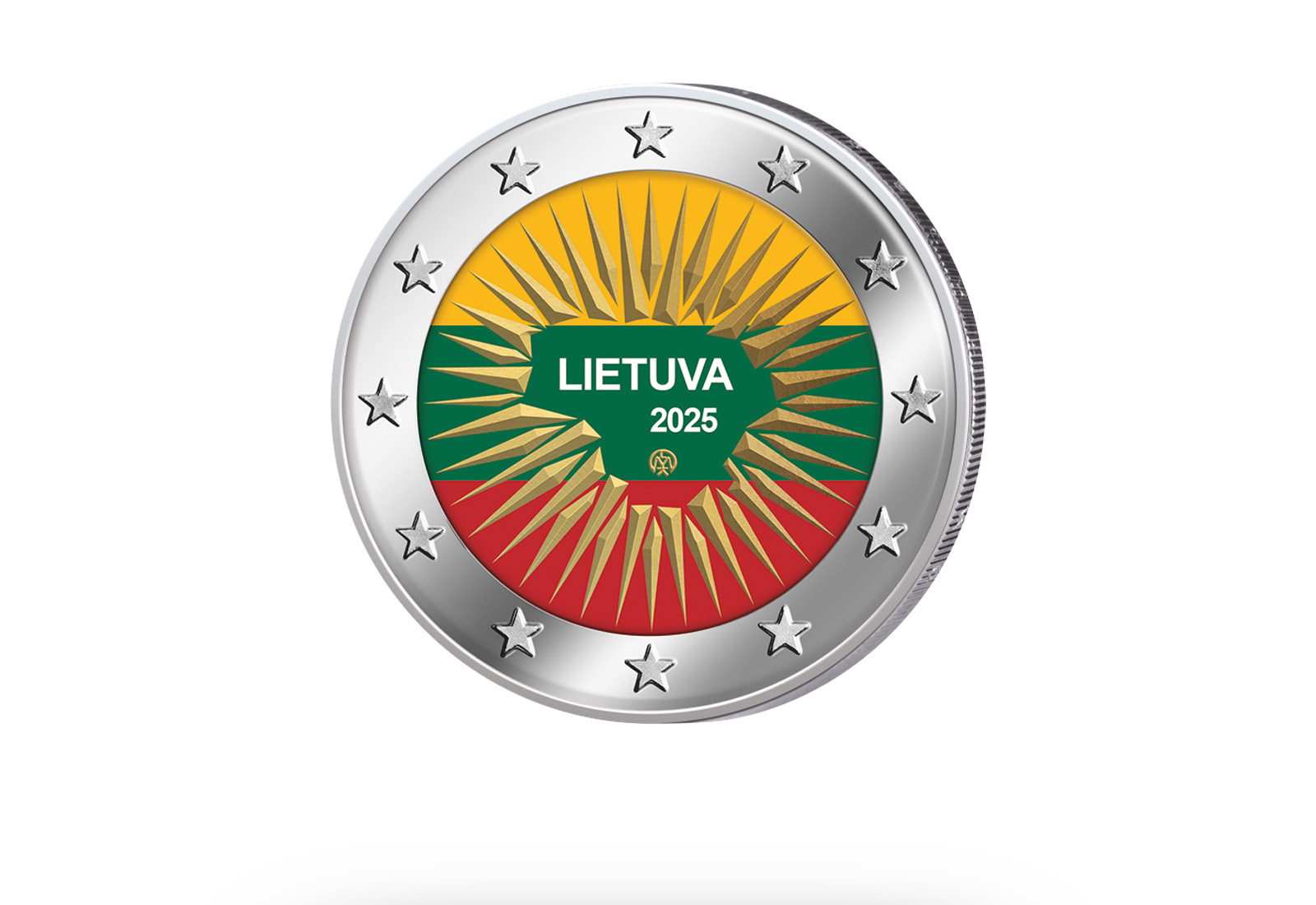 2 Euro 2025 Litauen Für die Verteidigung mit Farbmotiv