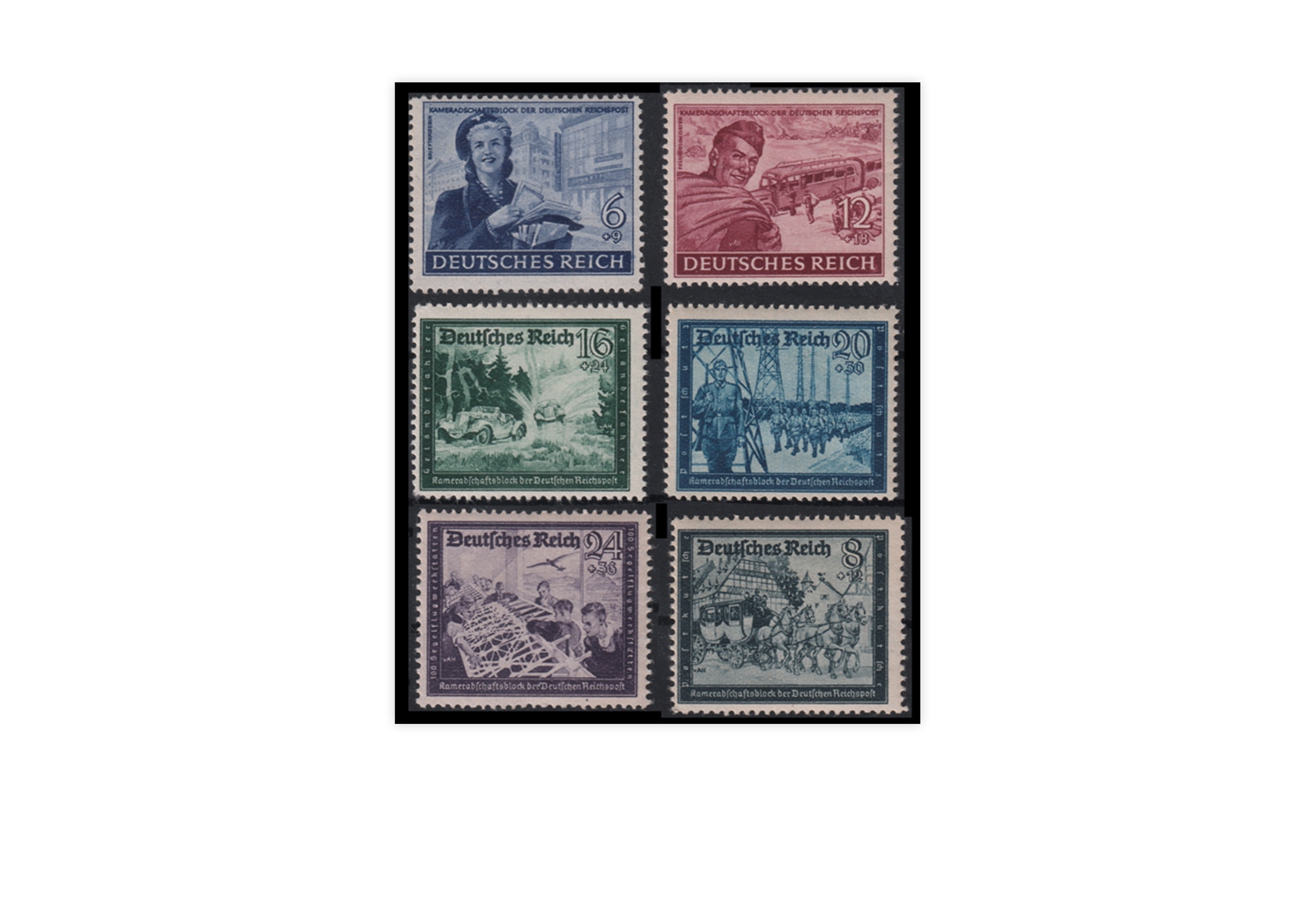 Briefmarken Deutsches Reich Kameradschaftsblock 1944 Michel-Nr. 888/93 postfrisch