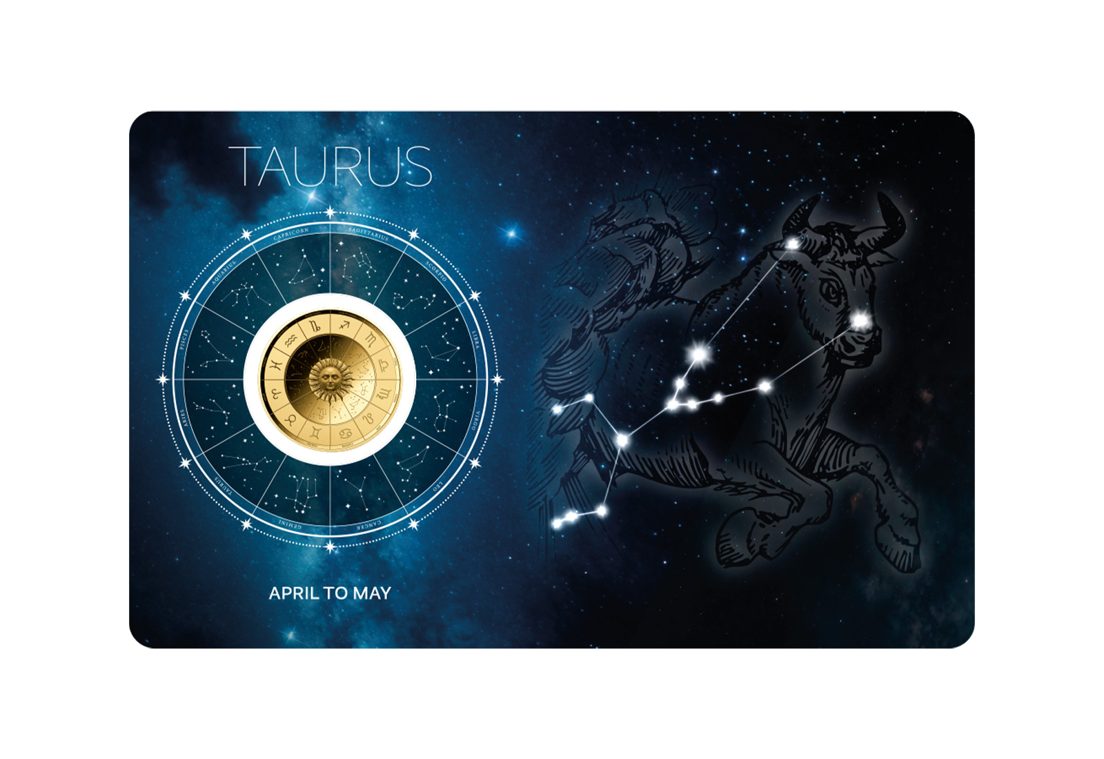 Goldmünze Sternzeichen Stier Coincard 999/1000 Gold Geschenk