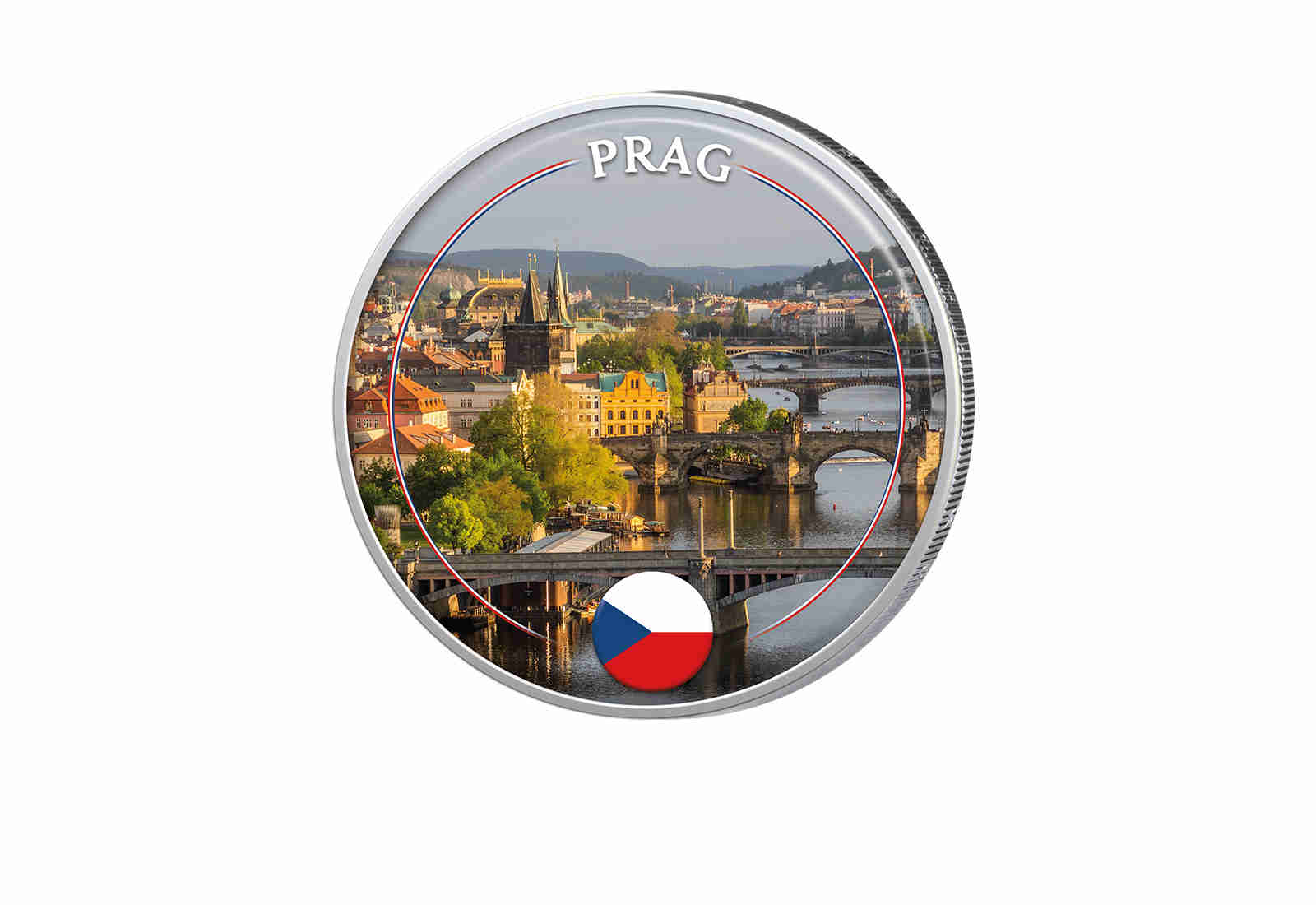 2 Euro mit Farbapplikation Prag - Tschechien