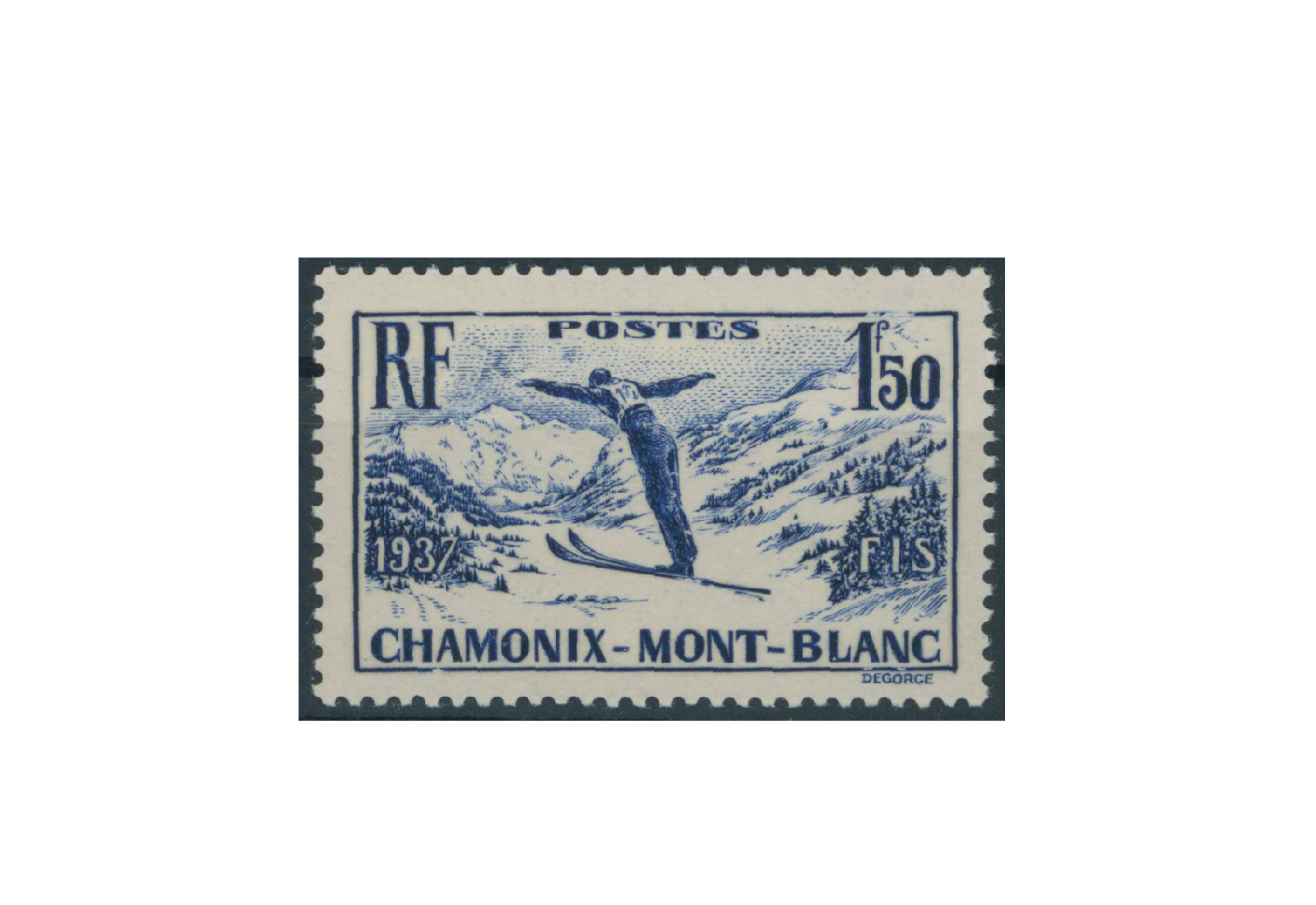 Briefmarke Frankreich Internationale Skimeisterschaften 1937 Michel-Nr. 340 postfrisch