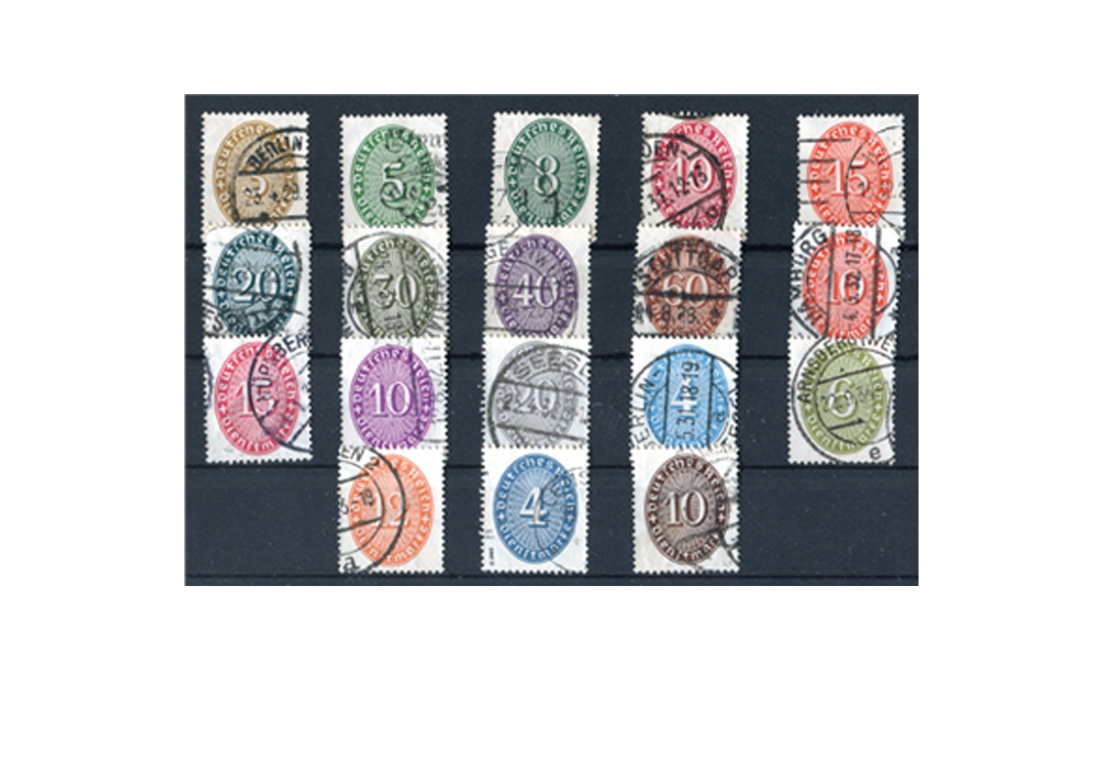 Deutsches Reich Dienstmarken - Strohhutmuster 1927-1933 Mi. Nr. 114/31 gestempelt