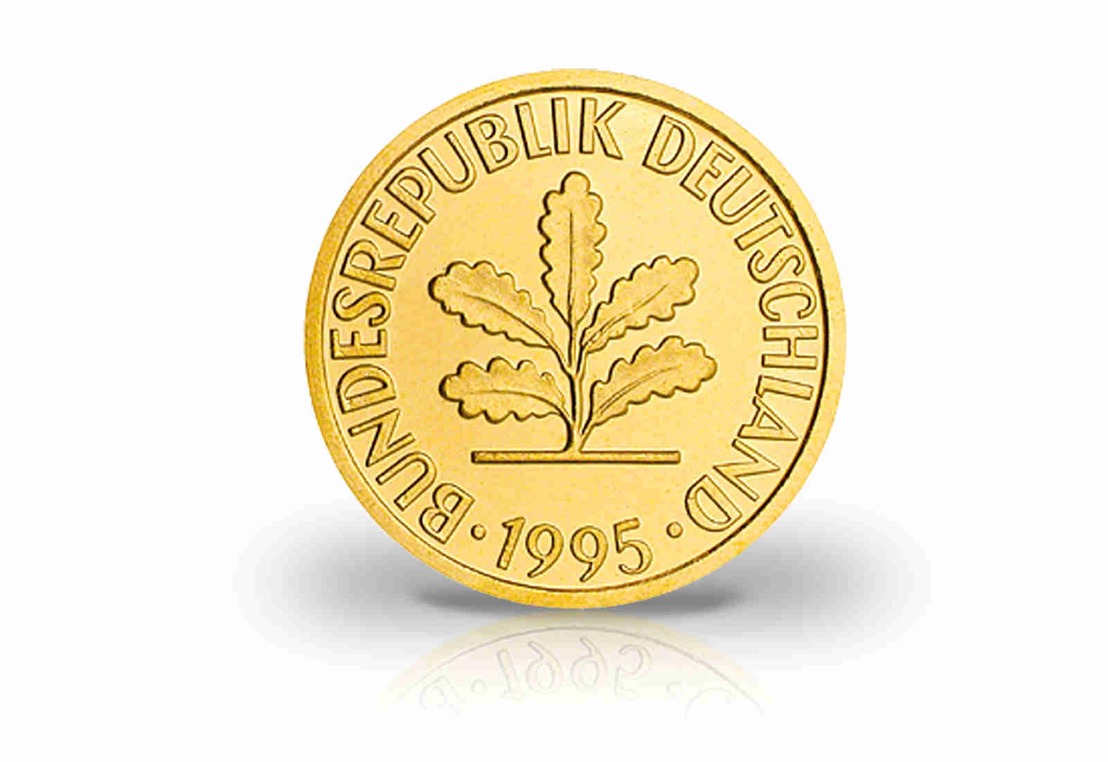BRD 2 Pfennig vergoldet Jahr und Prägestätte unserer Wahl