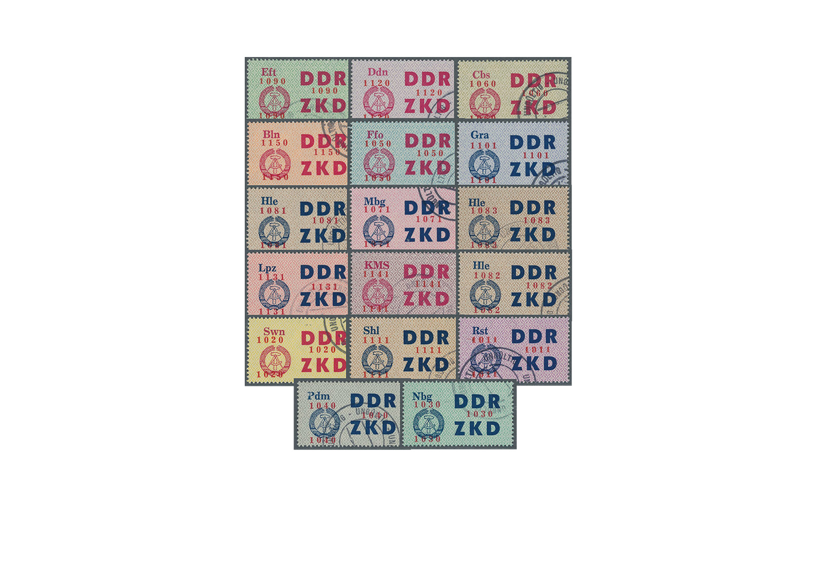 Briefmarken DDR Laufkontrollzettel 1964 Dienst C 16/30 gestempelt und "ungültig"