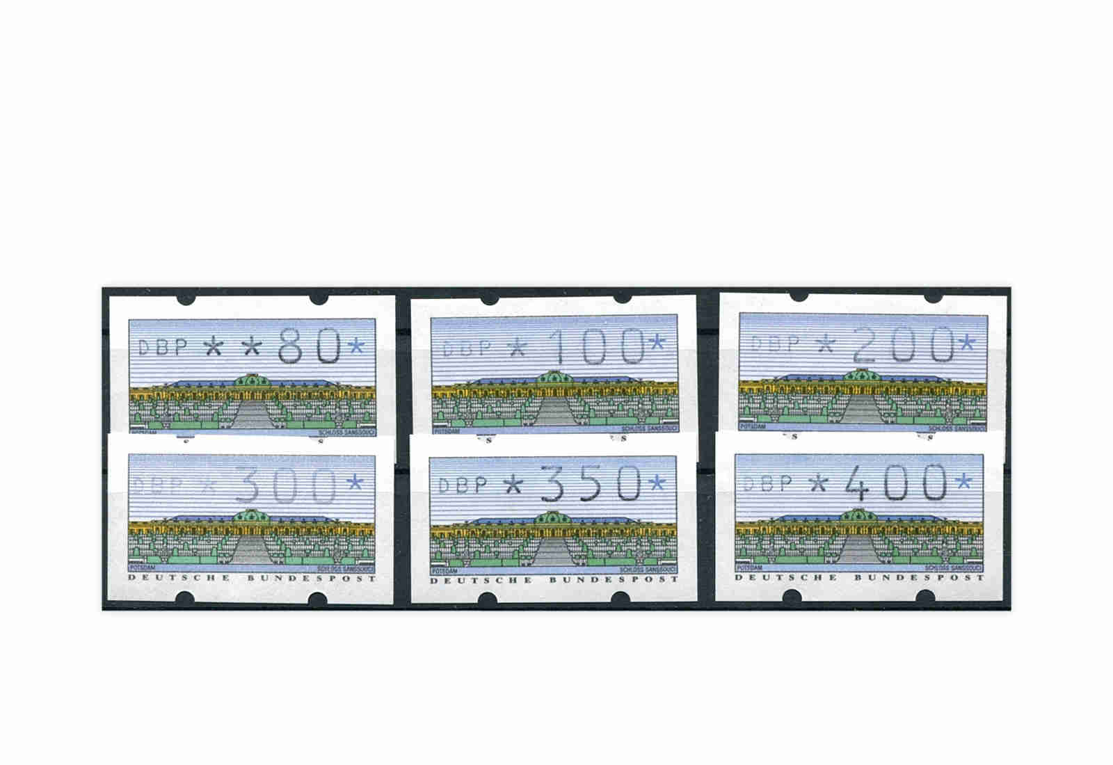 BRD ATM 2.1.2. VS 1 postfrisch mit Zählnummern 6 Werte