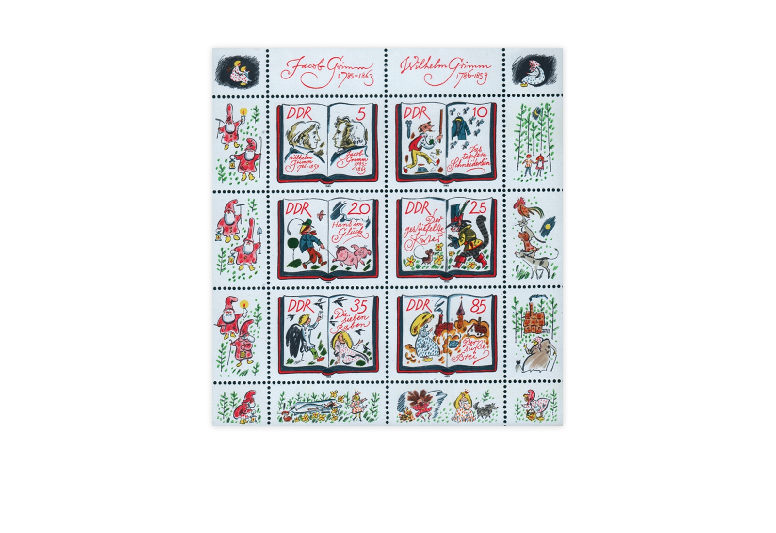 Briefmarken DDR Kleinbogen Märchen 1985 Michel-Nr. 2987-2992 gestempelt