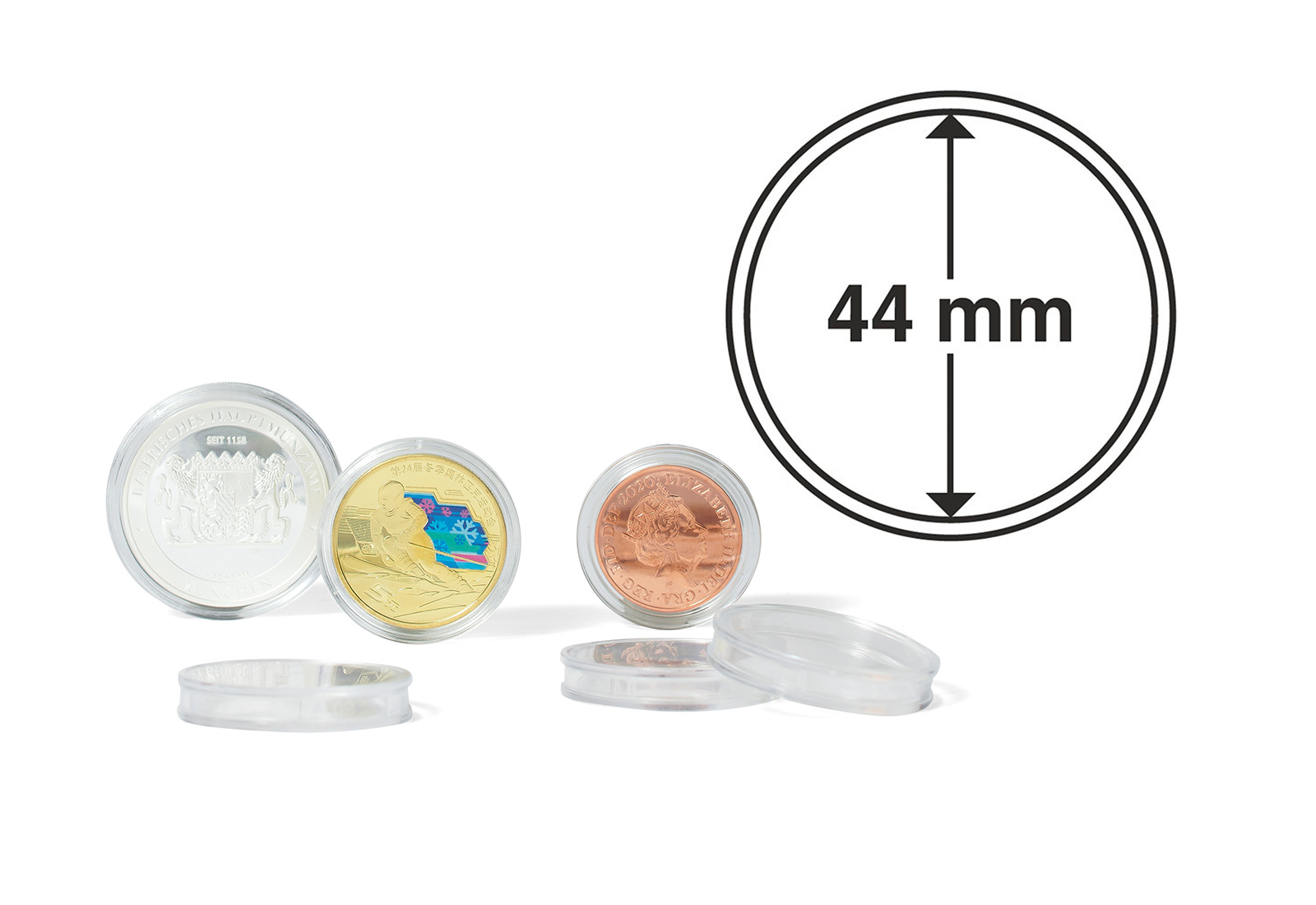 [44 mm] Leuchtturm Münzkapseln im 10er Pack