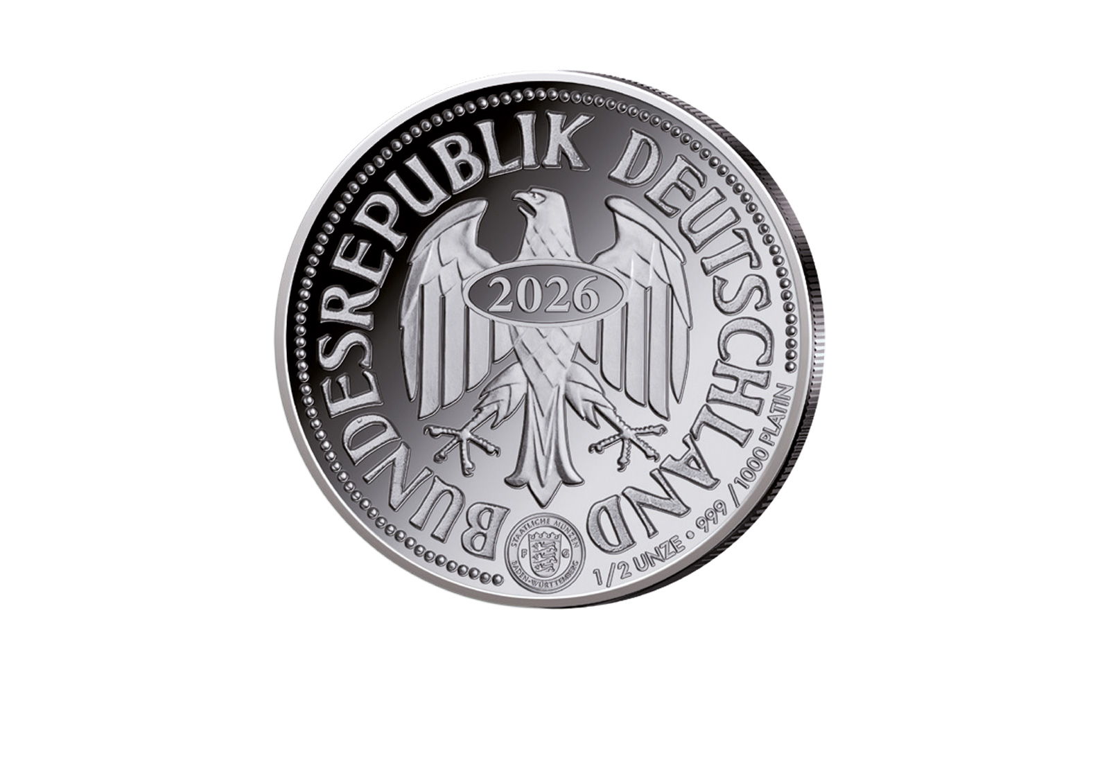 Platinausgabe 1 DM 2001 mit Privy 25 Jahre Abschied DM 1/2 oz Platin