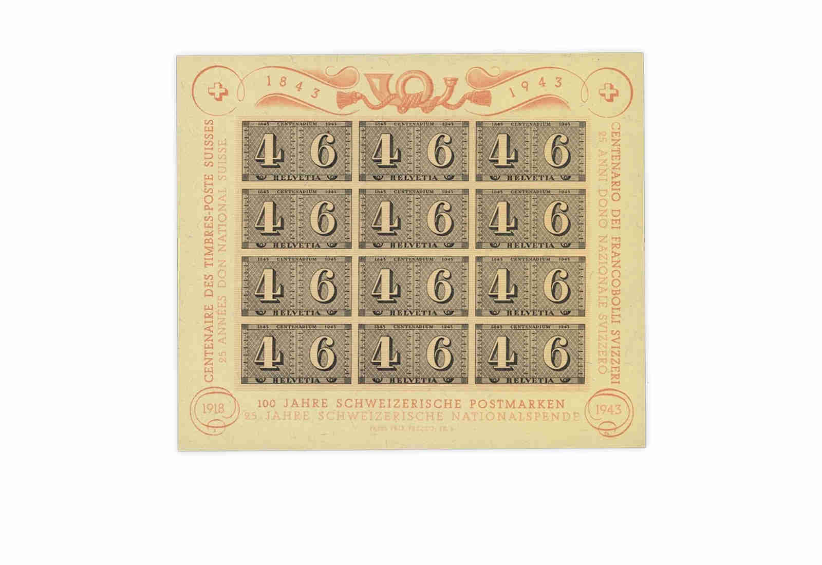 Schweiz Block 9 postfrisch 100 Jahre Schweizer Briefmarken