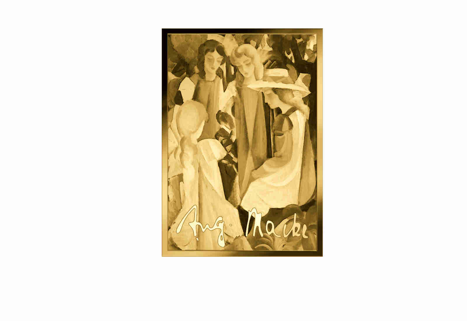 Goldmünze Motiv "Vier Mädchen - A. Macke" Coincard Feinheit 999/1000 Gold Geschenk