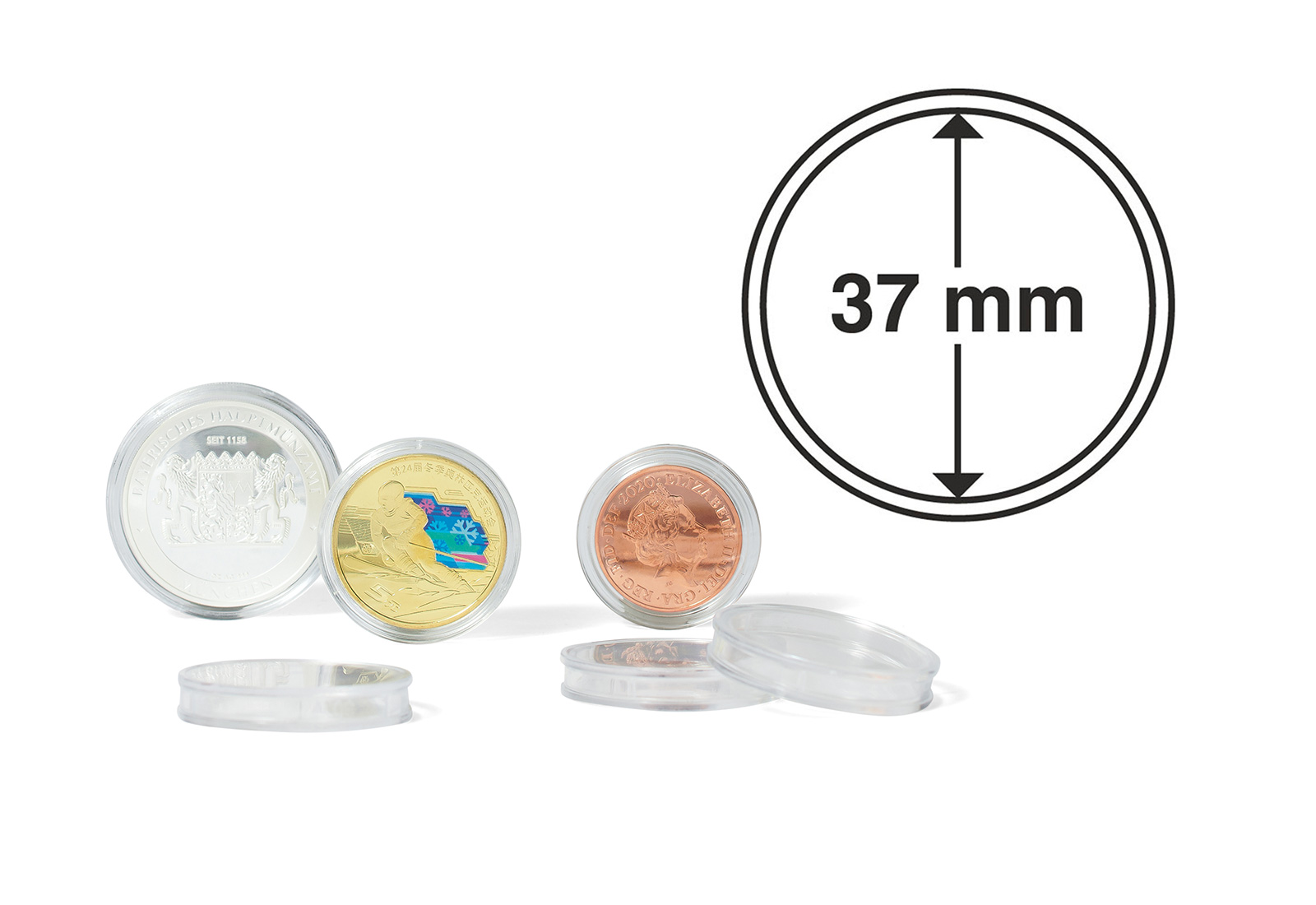 [37 mm] Leuchtturm Münzkapseln im 10er Pack