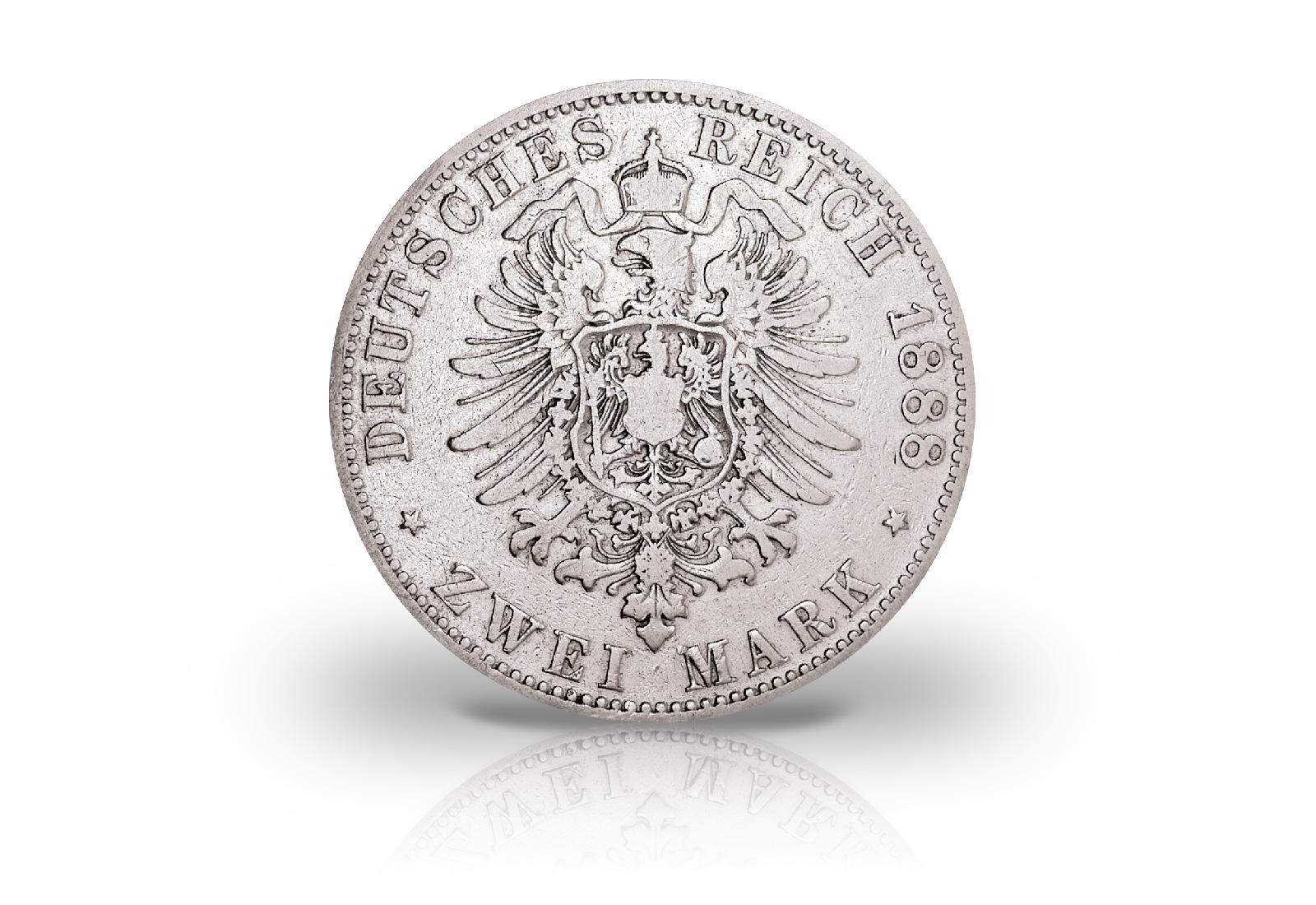 2 Mark 1876-1888 Deutsches Kaiserreich Baden Friedrich I. Jaeger-Nr. 26