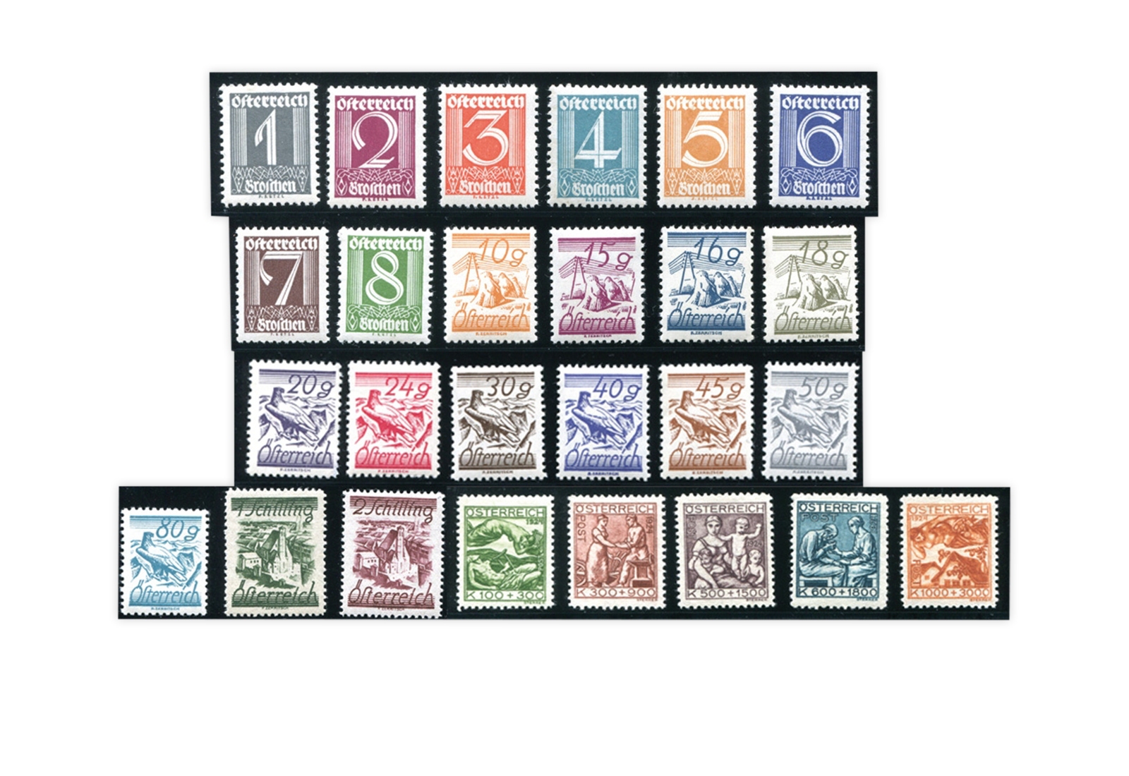 Österreich 1925 Mi.Nr. 447/467 gestempelt