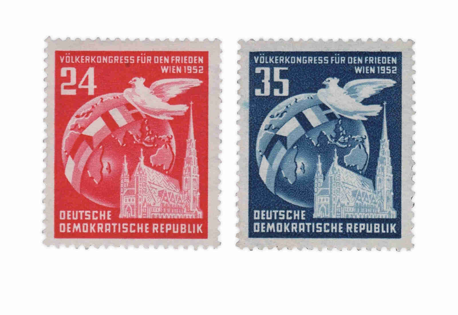 Briefmarken DDR Völkerkongress für den Frieden 1952 Michel-Nr. 320-321 gestempelt