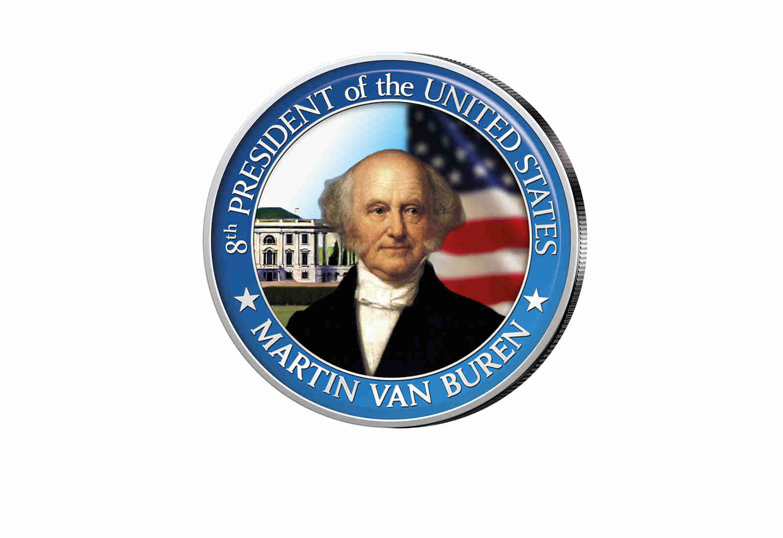 ½ Kennedy-Dollar USA mit Farbapplikation Martin van Buren Serie: Presidents of the US