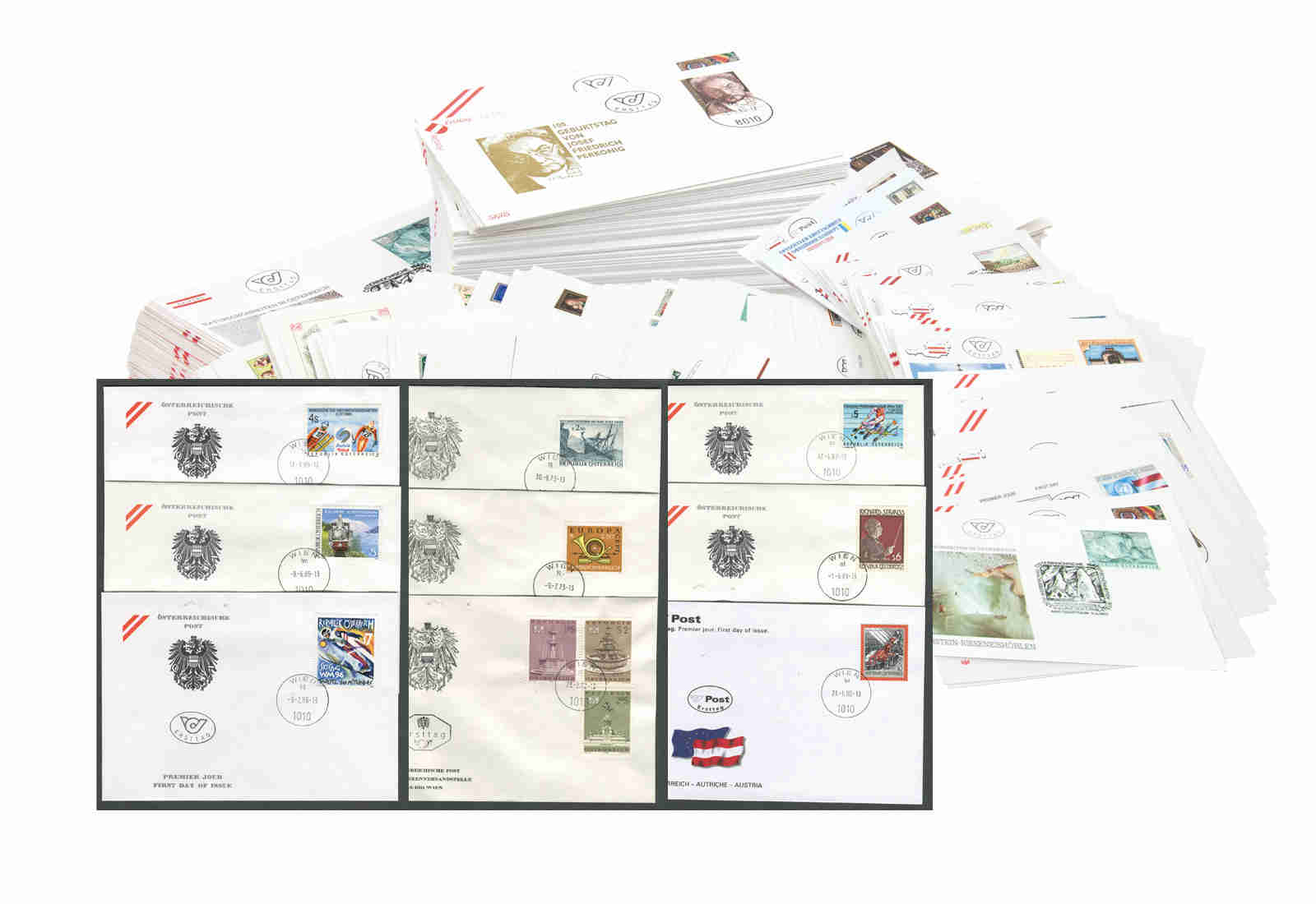 50 verschiedene FDCs ab 1981 Ersttagsbriefe Österreich
