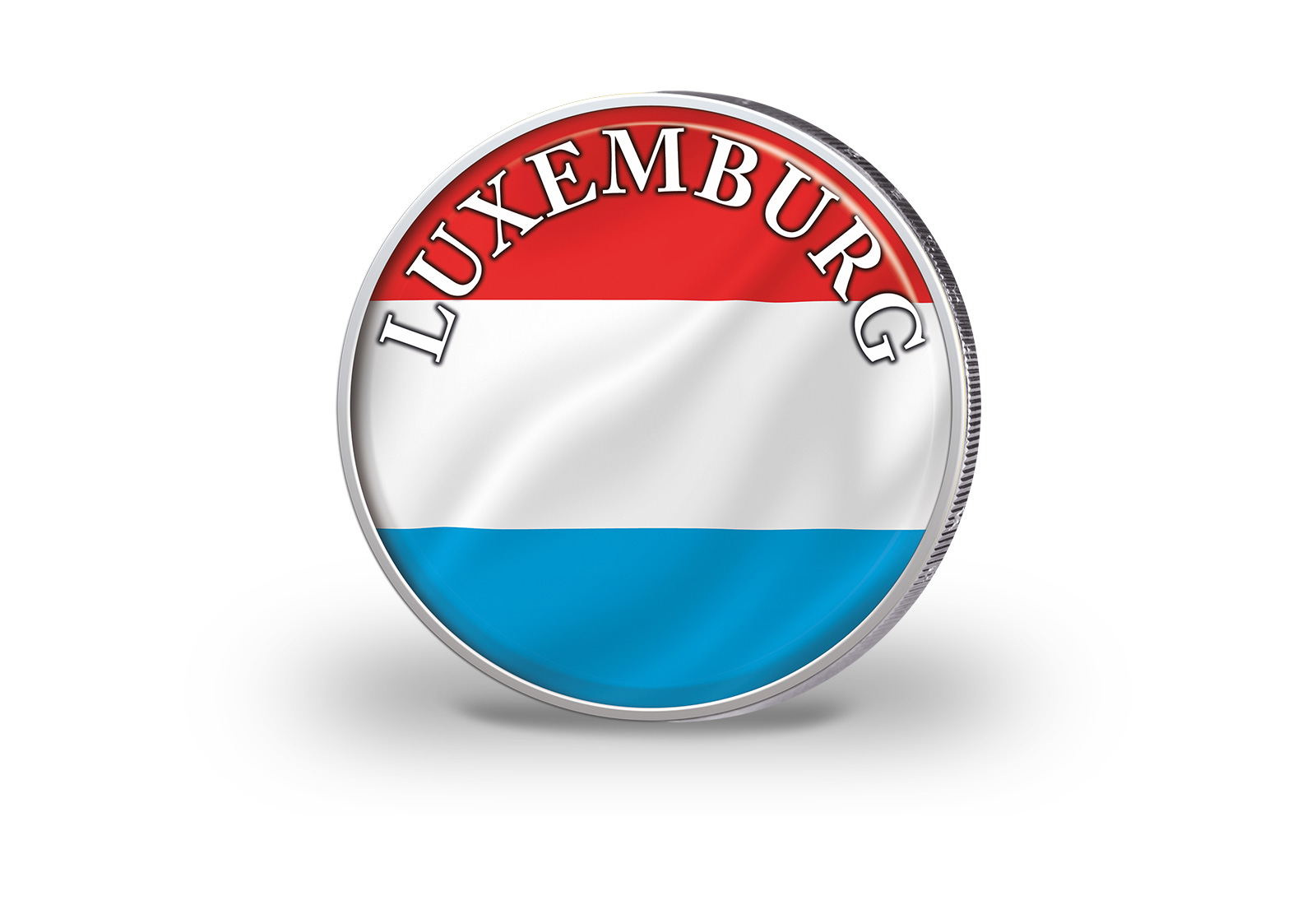 2 Euro vergoldet Luxemburg Flagge mit Farbmotiv