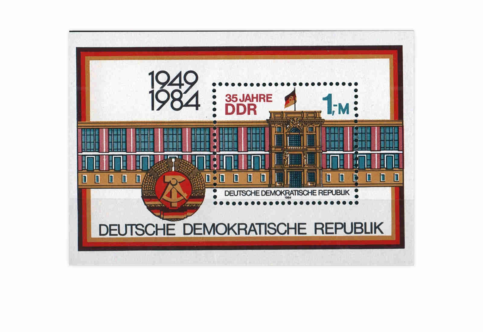 DDR Block 77 Staatsratsgebäude Berlin 1984 gestempelt