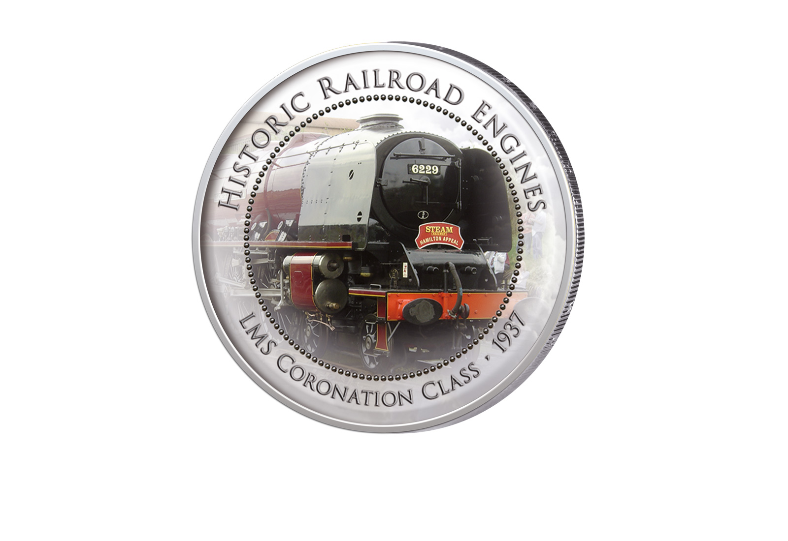 2 Euro Historische Eisenbahnen LMS Coronation Class 1937 mit Farbapplikation