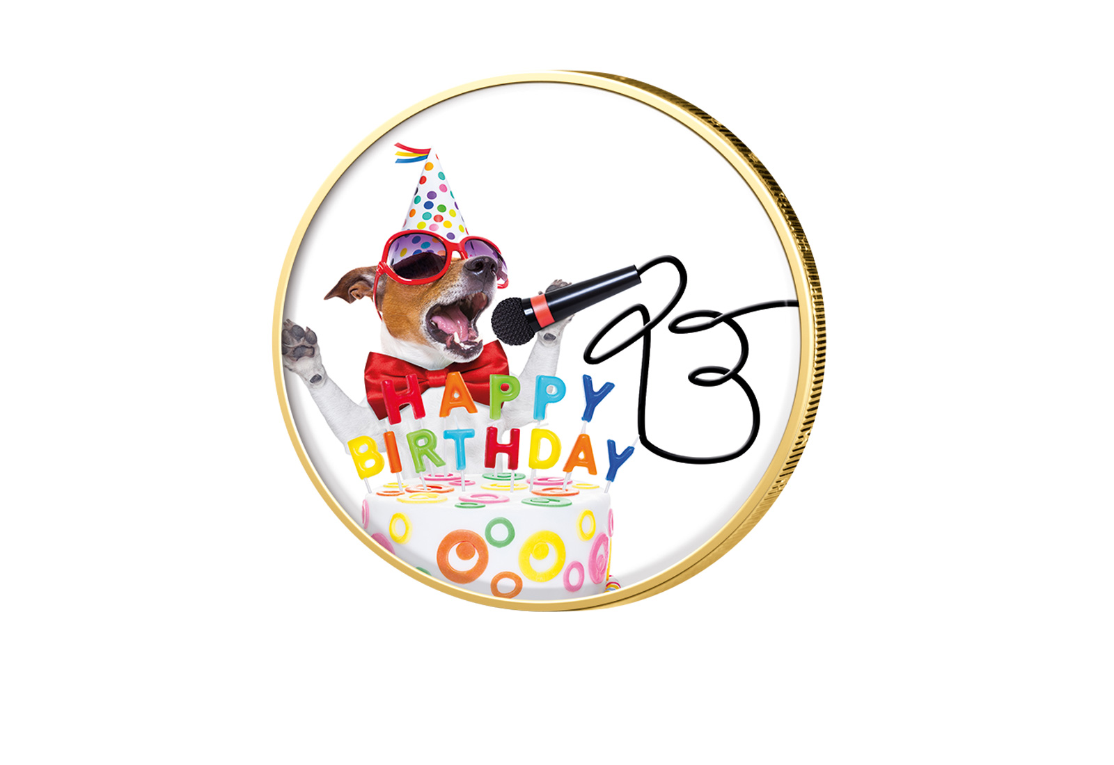 2 Euro vergoldet 13. Geburtstag mit Farbmotiv