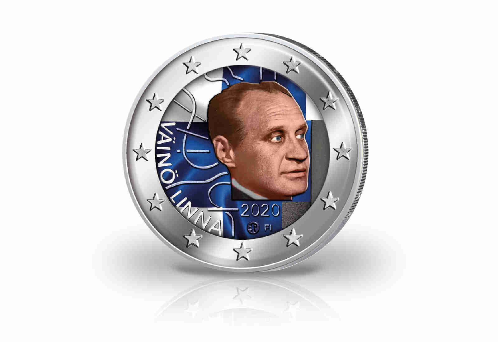2 Euro 2020 Finnland 100. Geburtstag von Väinö Linna mit Farbmotiv