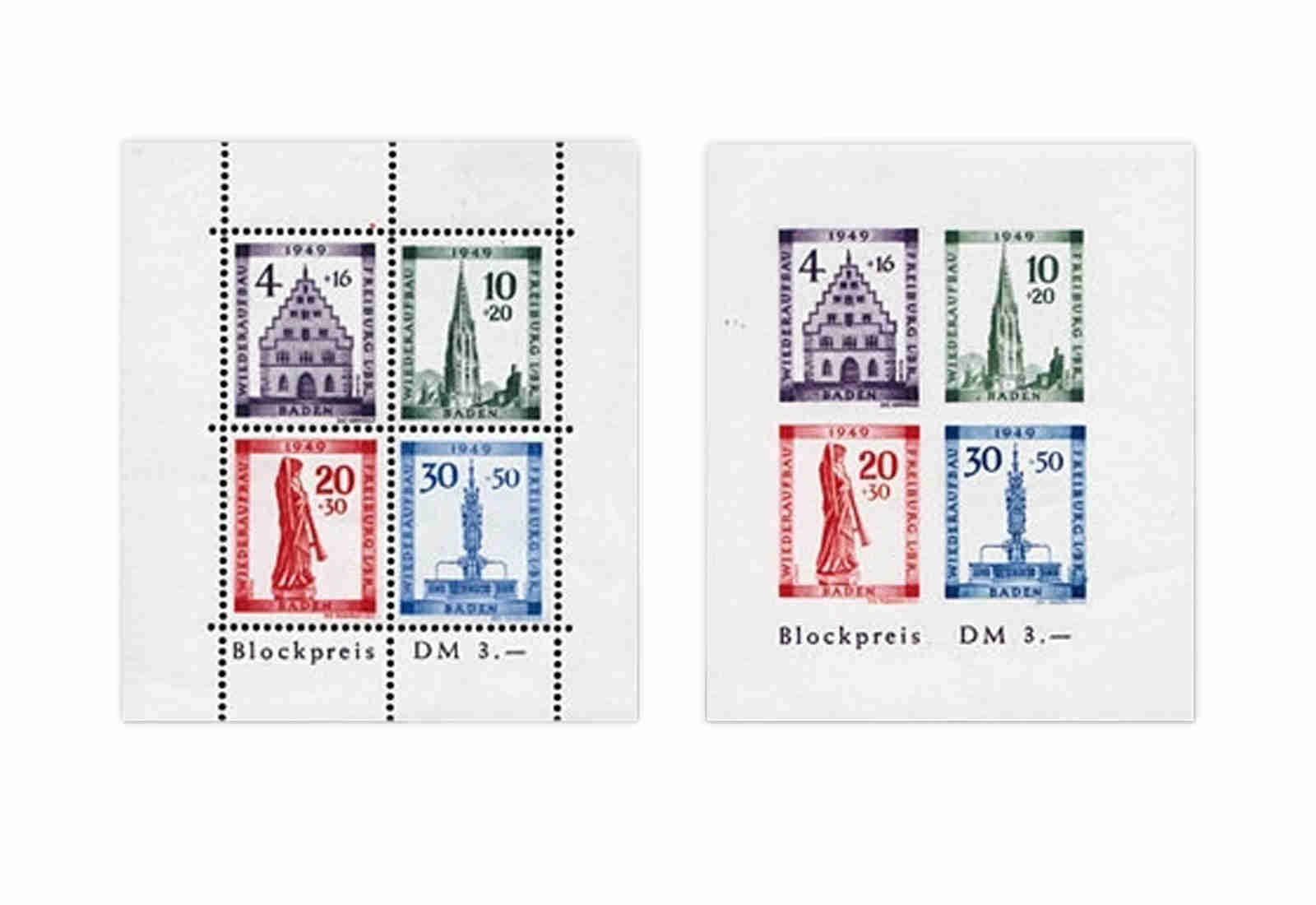 Baden Block 1 A/B 1949 gestempelt geprüft
