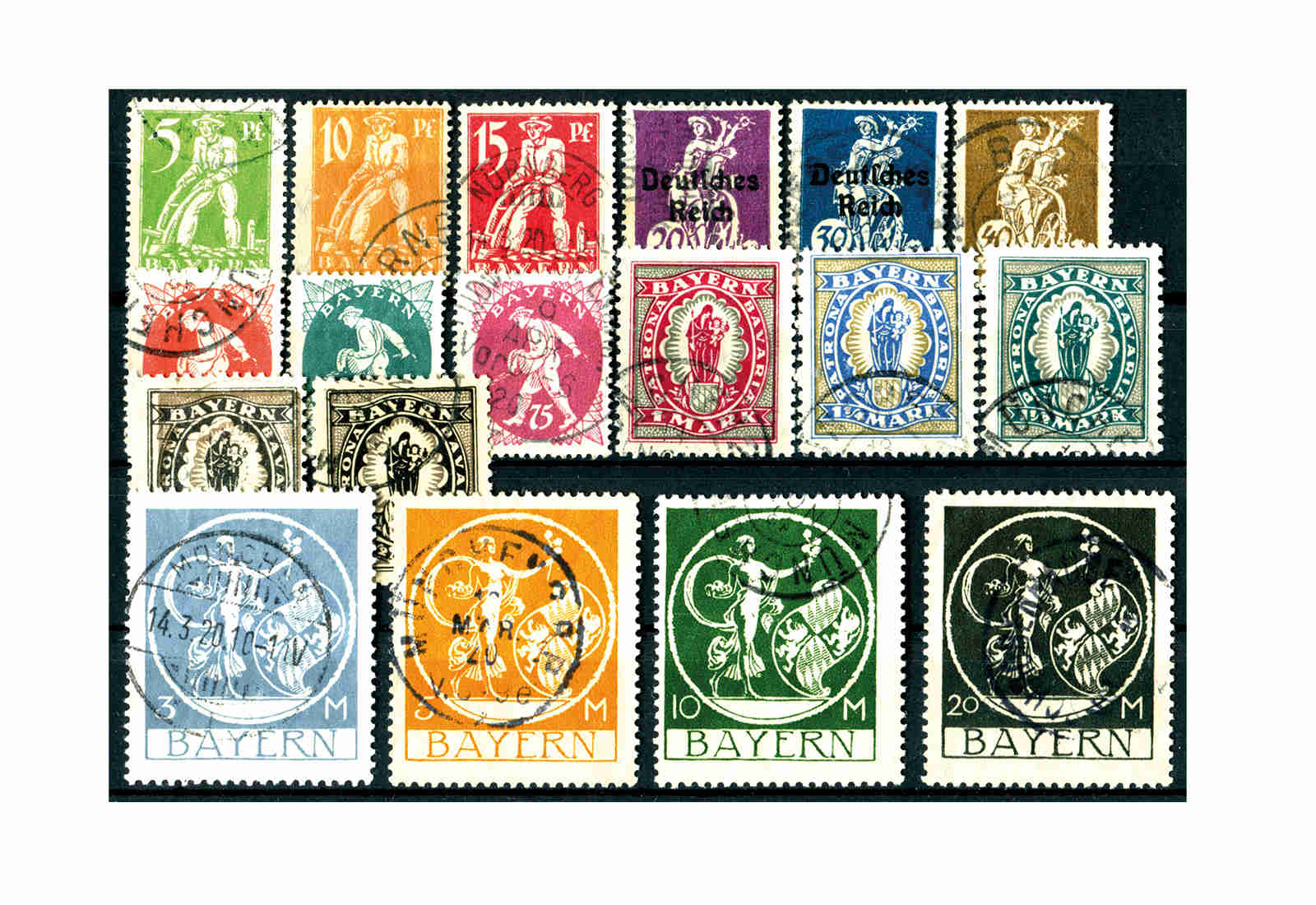 Briefmarken Bayern 178/95 gest.