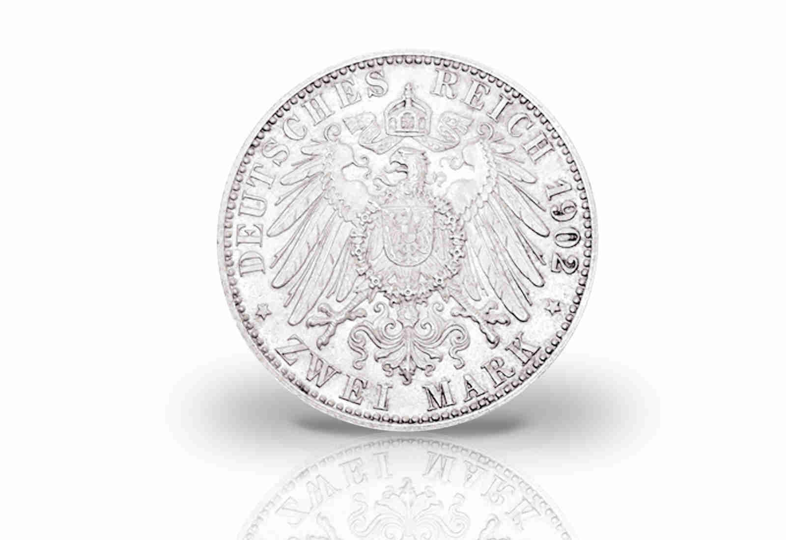 2 Mark 1902 Deutsches Kaiserreich Sachsen-Meiningen Herzog Georg II. Jaeger-Nr. 151b
