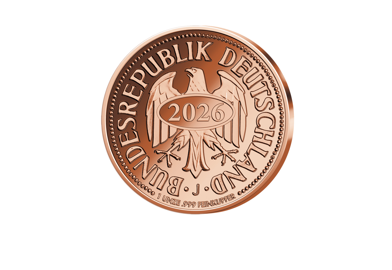 1 Deutsche Mark 2001 mit Privy Mark 25 Jahre Abschied - 1 oz Kupfer inkl. Zertifikat