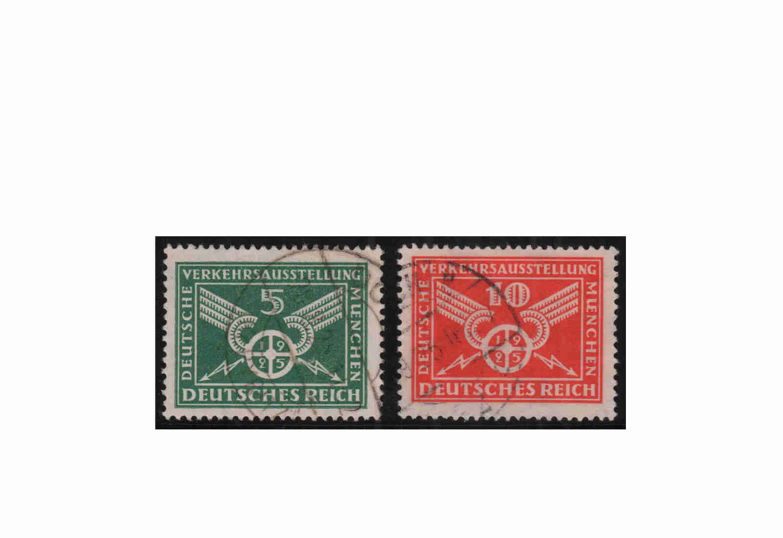 Briefmarken Deutsches Reich Verkehrsausstellung München 1925 Michel-Nr. 370/371 gestempelt