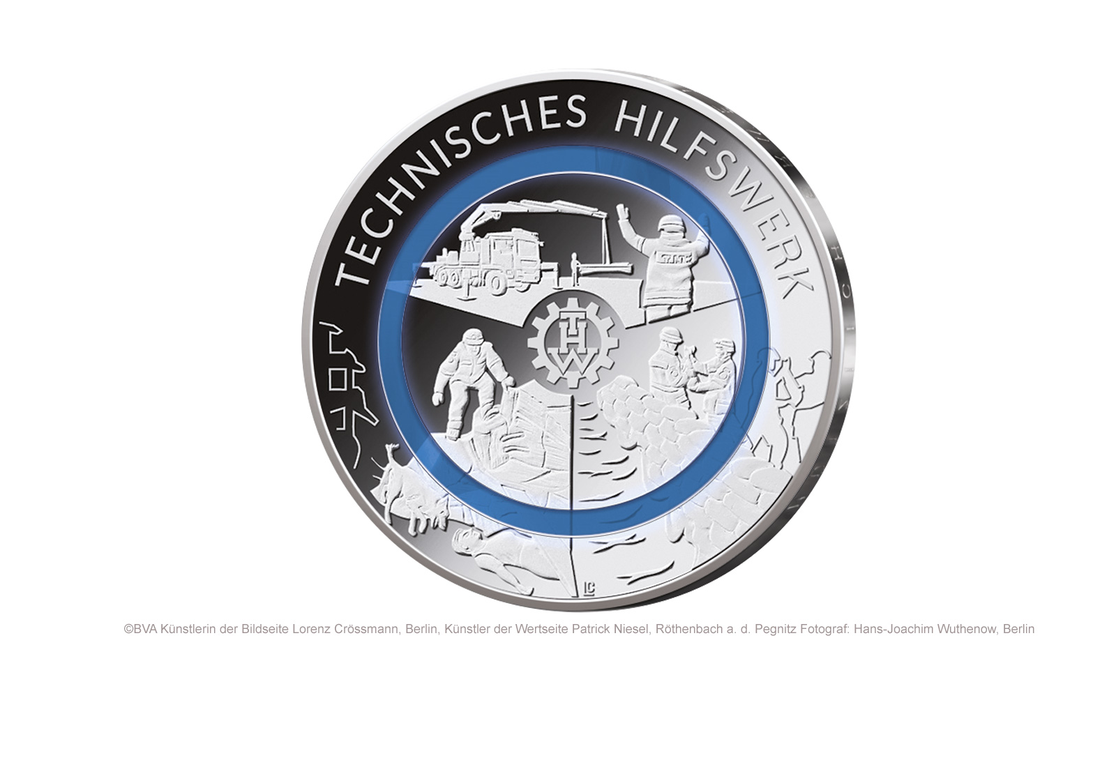 10 Euro 2025 Deutschland Technisches Hilfswerk mit Polymerring st Prägestätte D