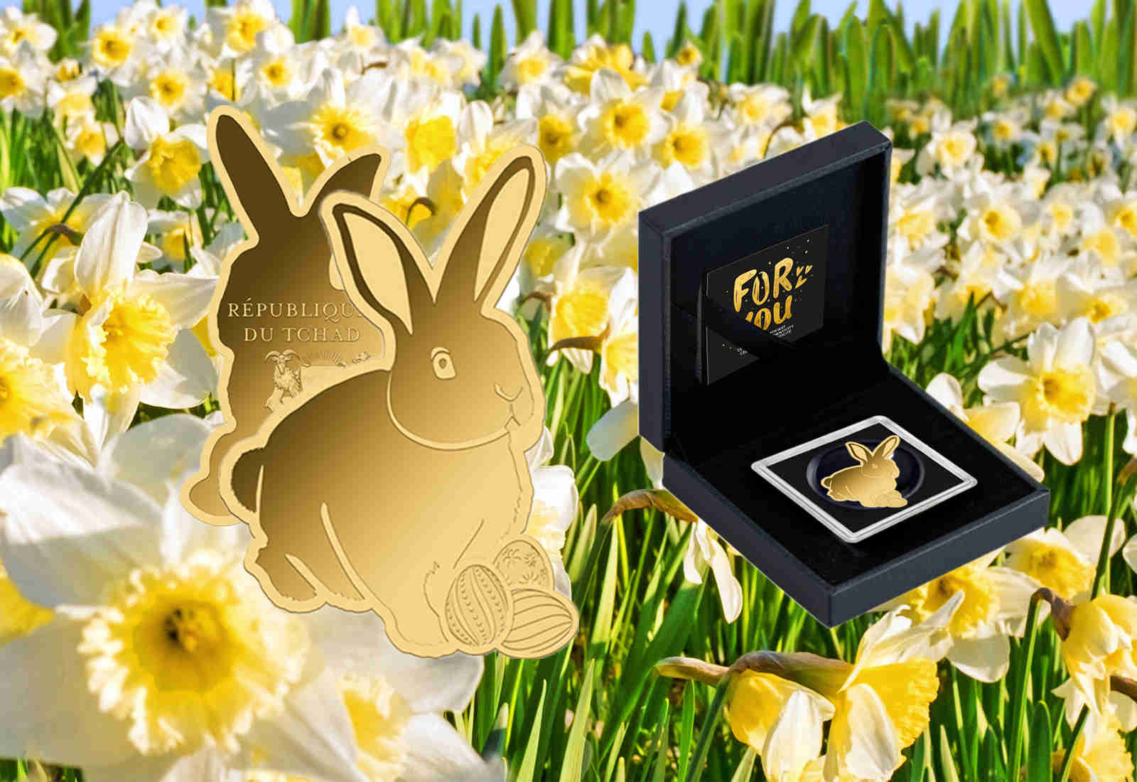 Goldmünze Motiv "Osterhase" 999/1000 Gold Geschenk