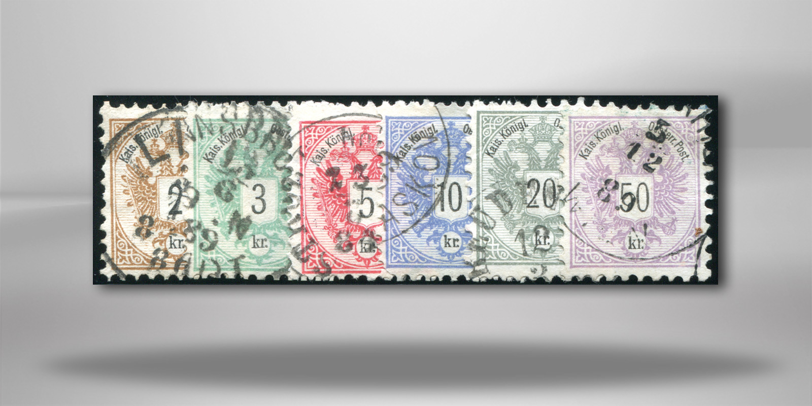 Österreich Kaiserreich 1883 Mi.Nr. 44/49 gest. Doppeladler