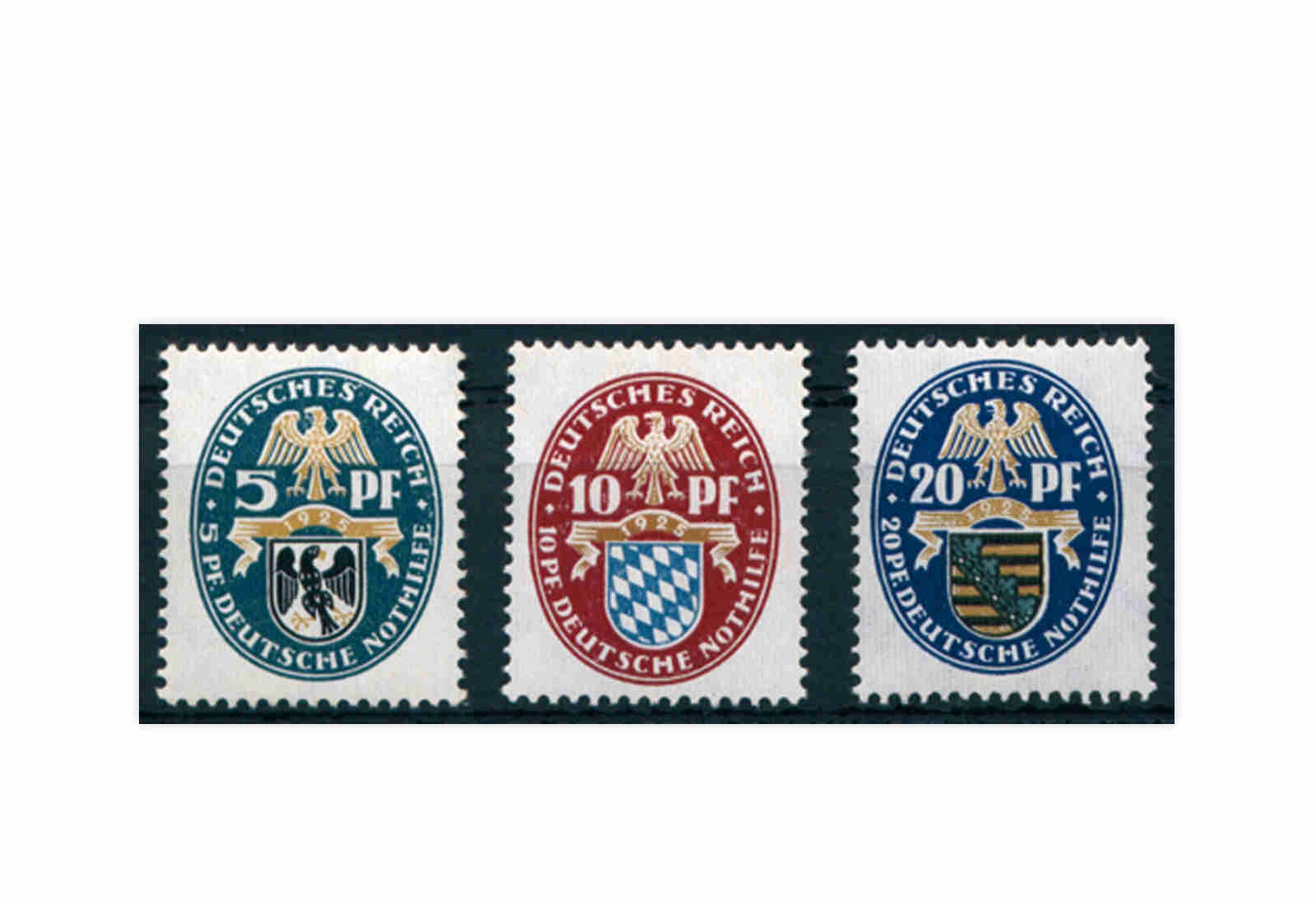 Briefmarken Deutsches Reich 1925 Michel Nr. 375/377 Falz