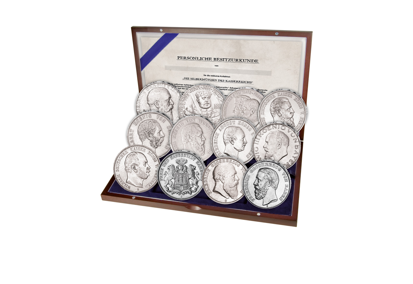 Deutsches Kaiserreich - 12x 5-Mark-Silbermünzen 1874-1914 im Set