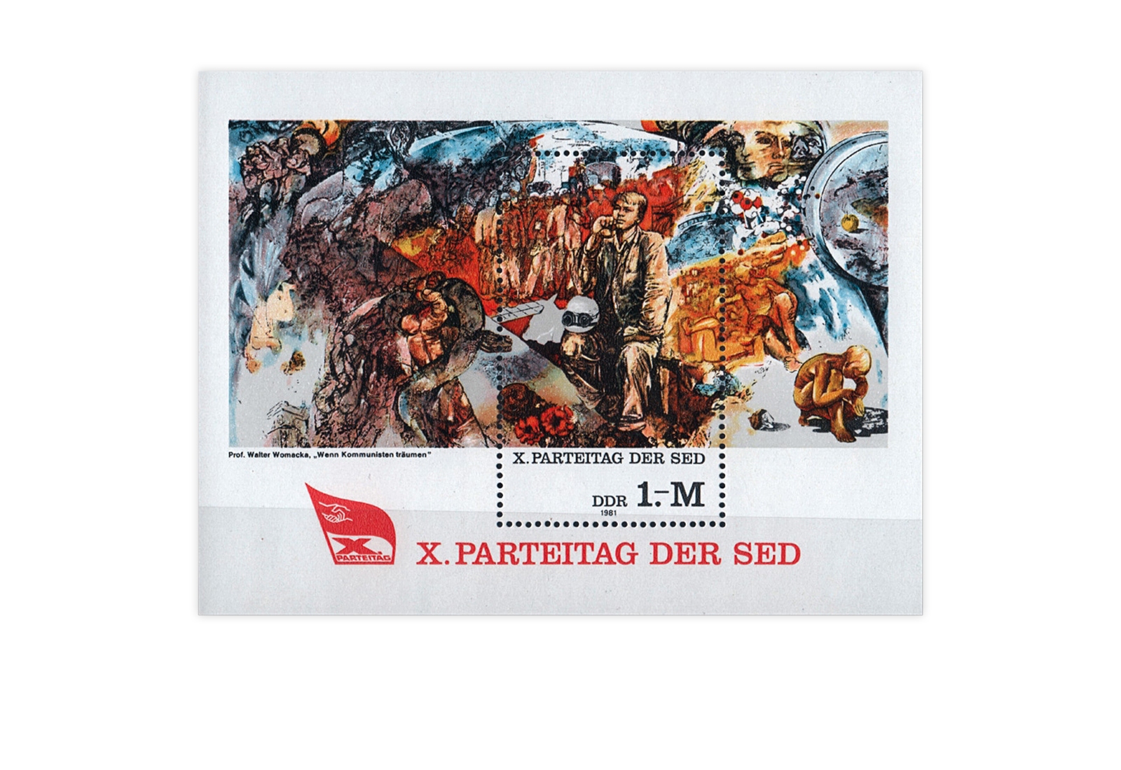 DDR Block 63 X. Parteitag der SED 1981 gestempelt